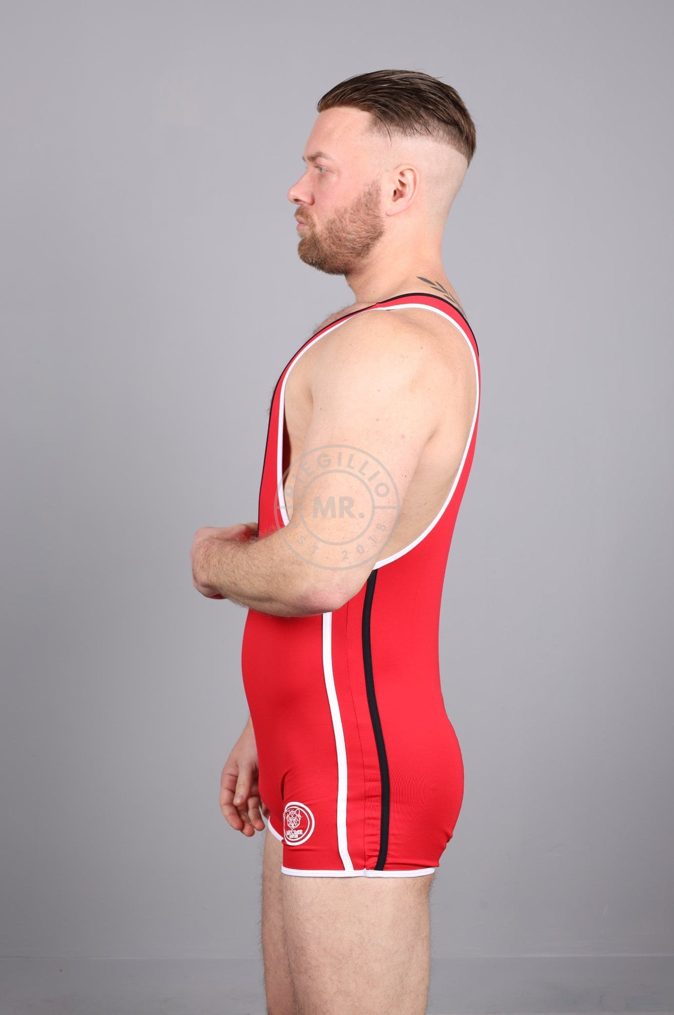 Barcode Singlet Allan - Red / Black / White at MR. Riegillio