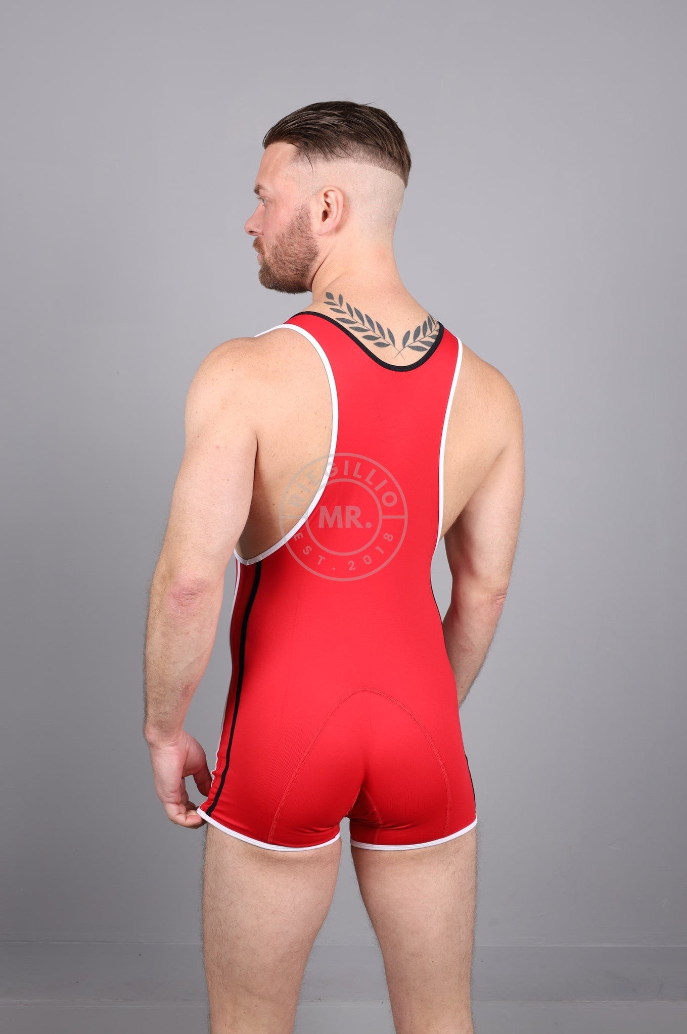 Barcode Singlet Allan - Red / Black / White at MR. Riegillio