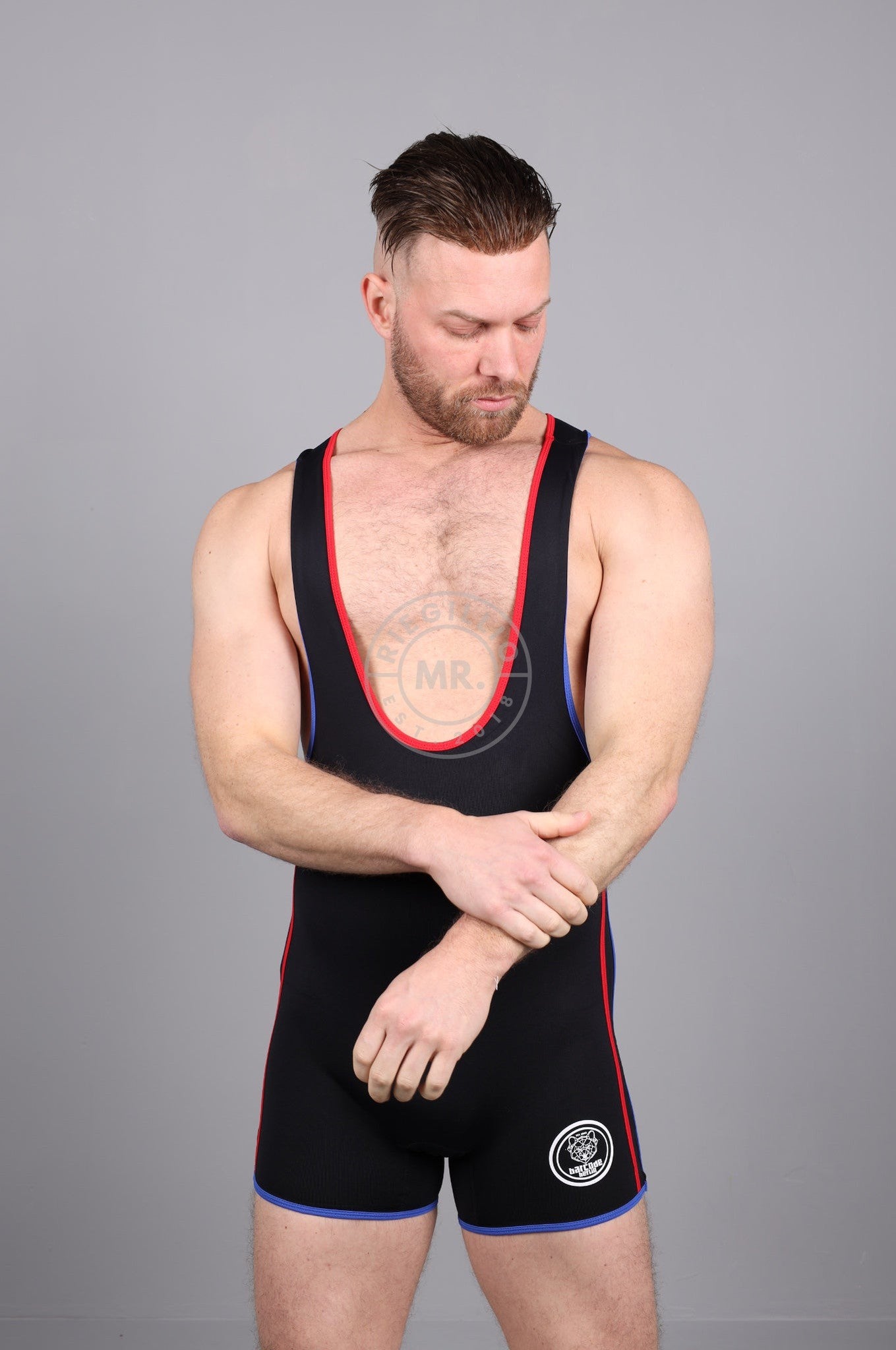 Barcode Singlet Allan - Black / Red / Royal at MR. Riegillio