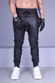 Black Leather Jogger by MR. Riegillio