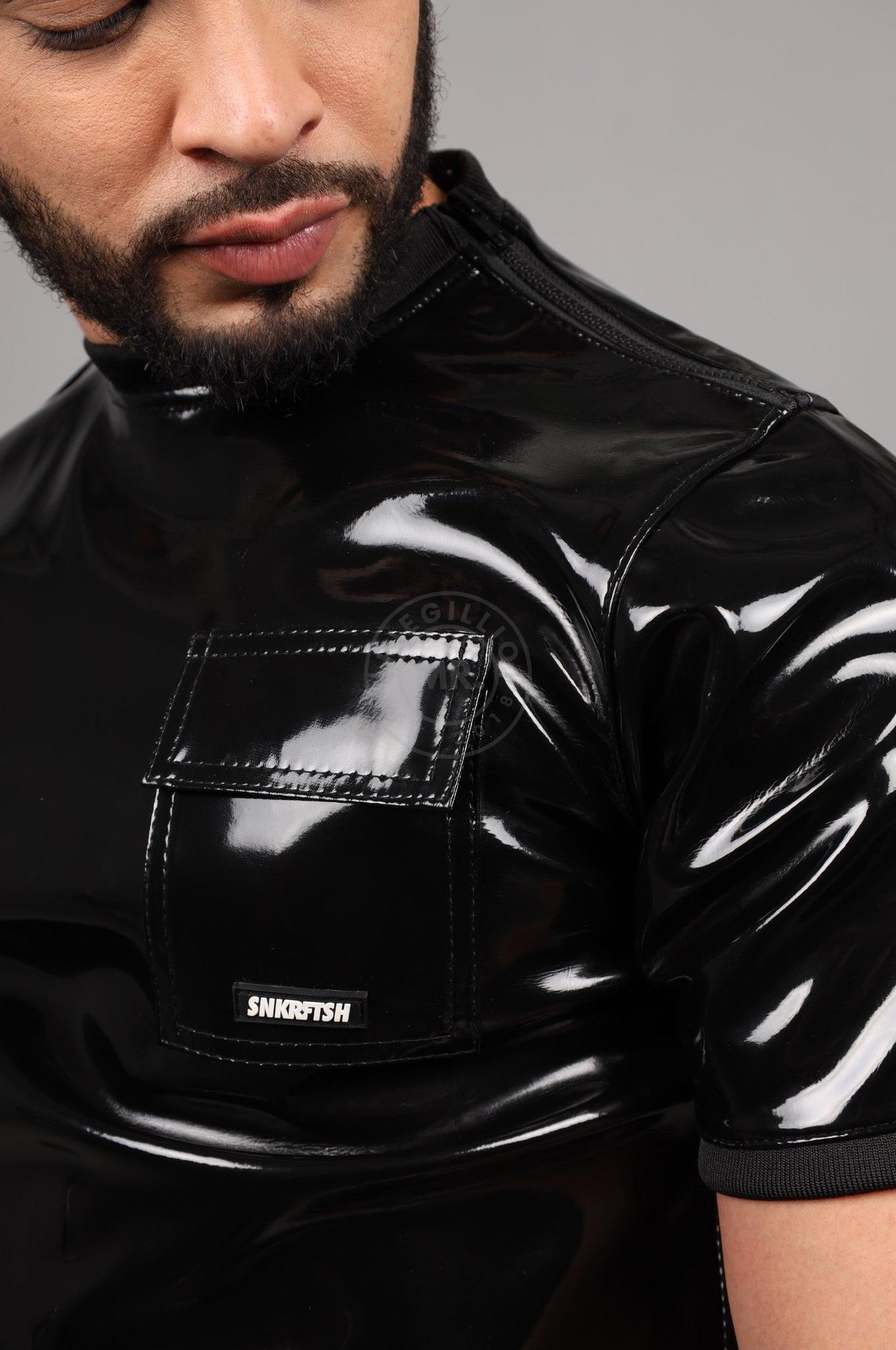 SNKRFTSH Black PVC T-Shirt at MR. Riegillio