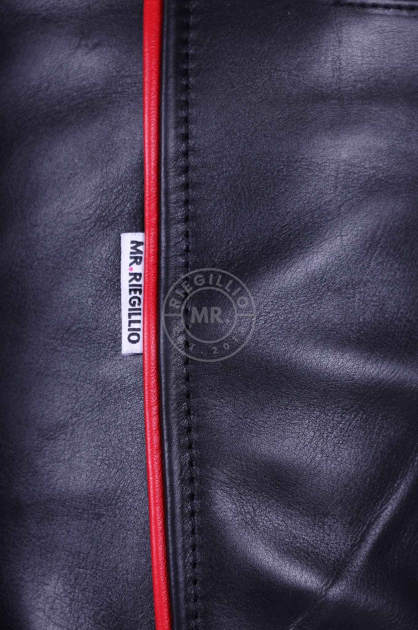 Padded Leather Pants - Red Piping-at MR. Riegillio