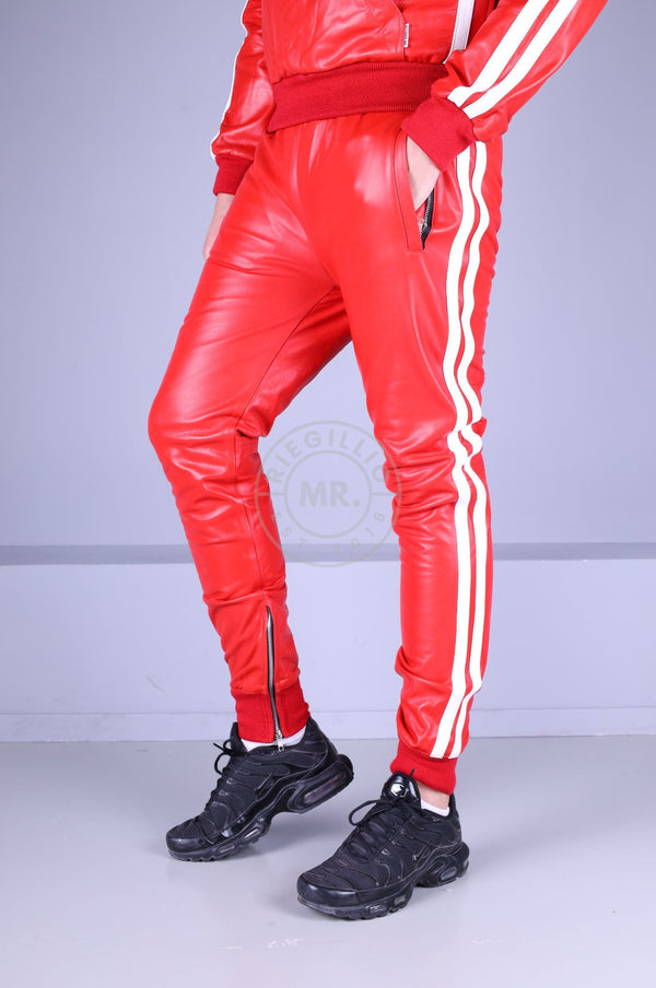 Red Leather Sports Pants