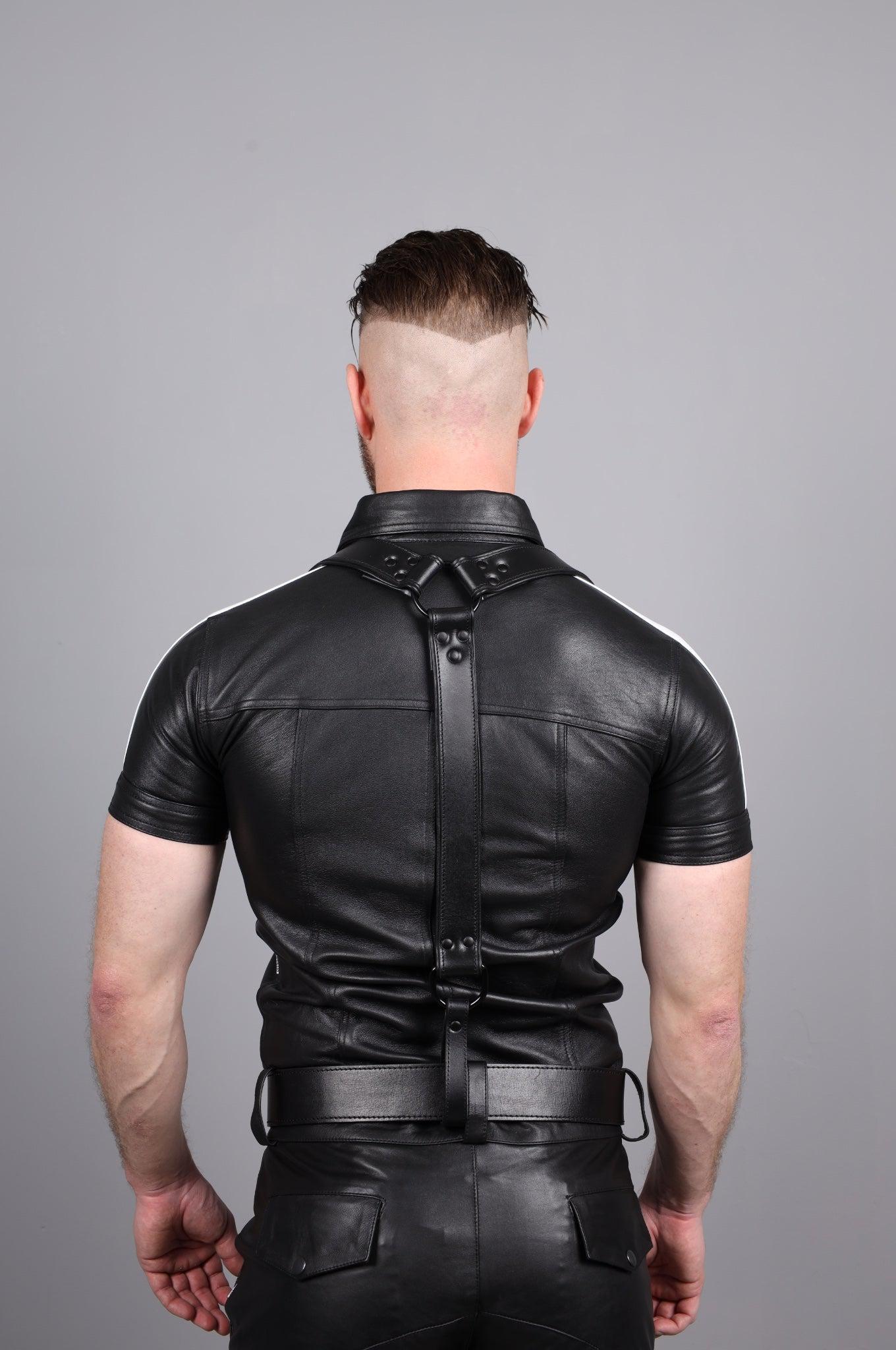 Black Leather Suspenders - Belt Loops at MR. Riegillio