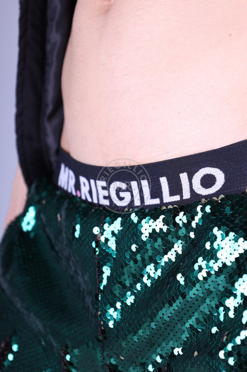 Green Sequin Logo Short at MR. Riegillio