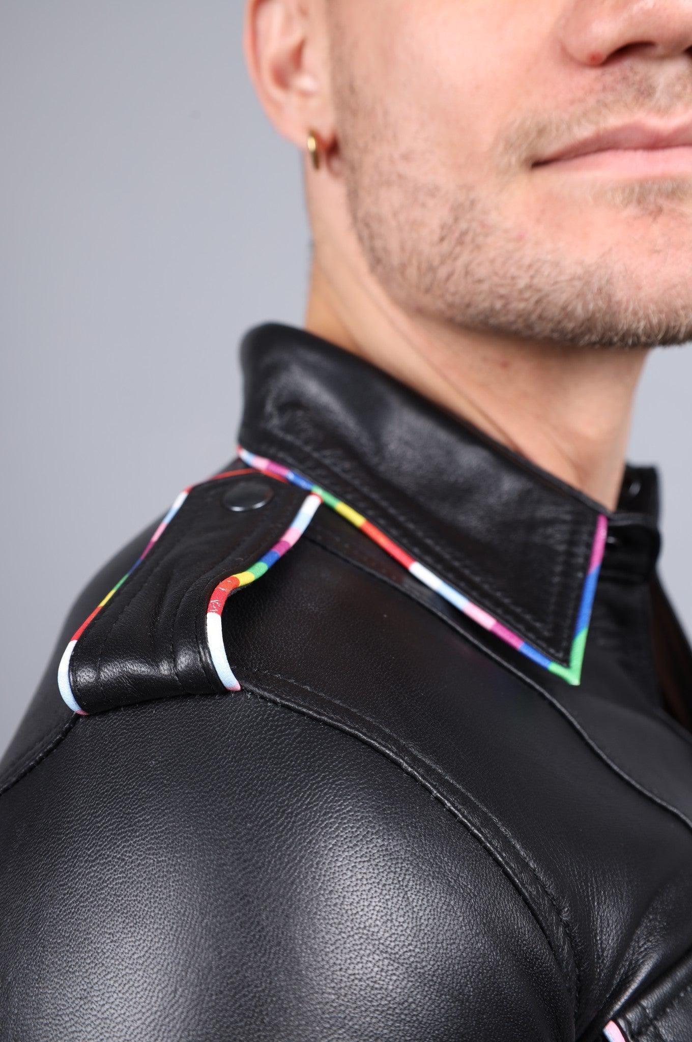 Black Leather Shirt - PROUD at MR. Riegillio