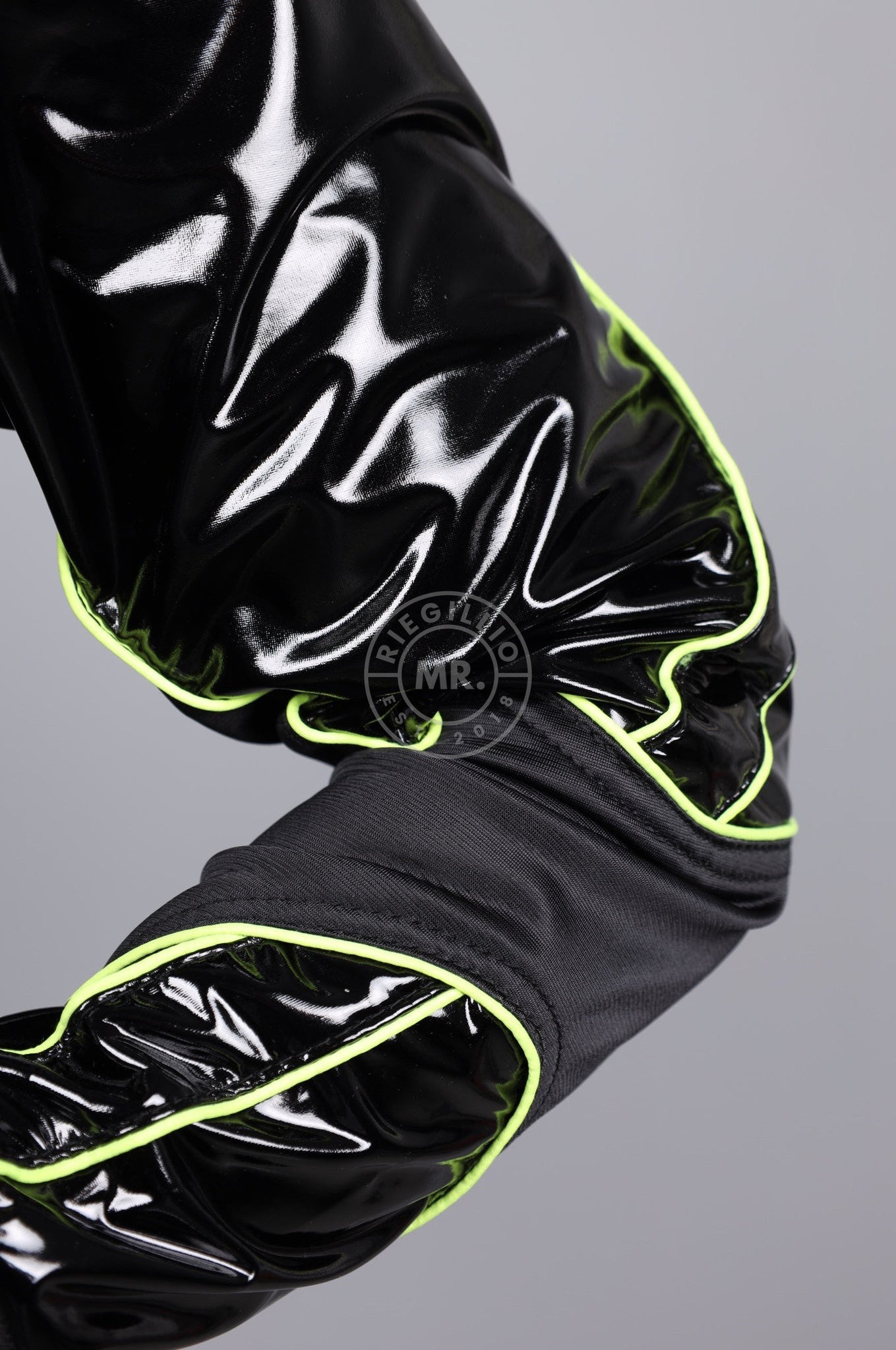 PVC 24 Tracksuit Jacket - Black with Neon Piping at MR. Riegillio