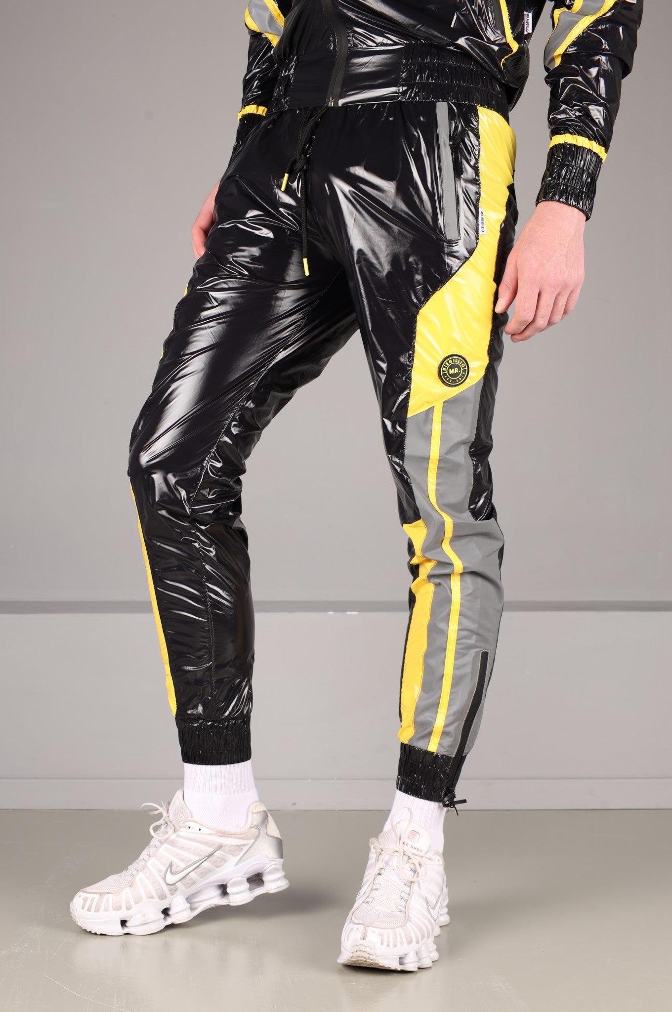 Shiny Nylon BASE Tracksuit Pants - Yellow