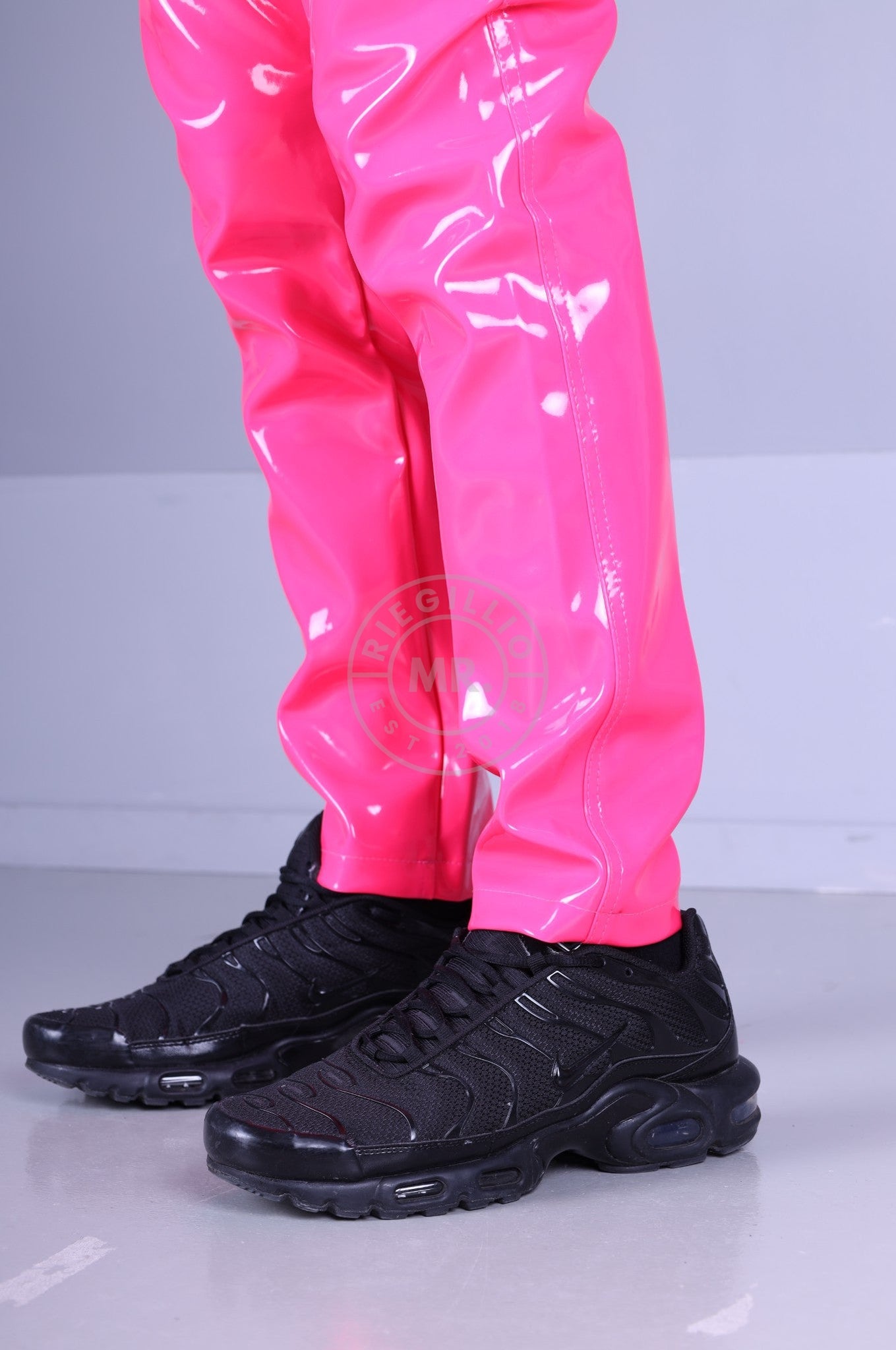 Hot pink vinyl sales pants