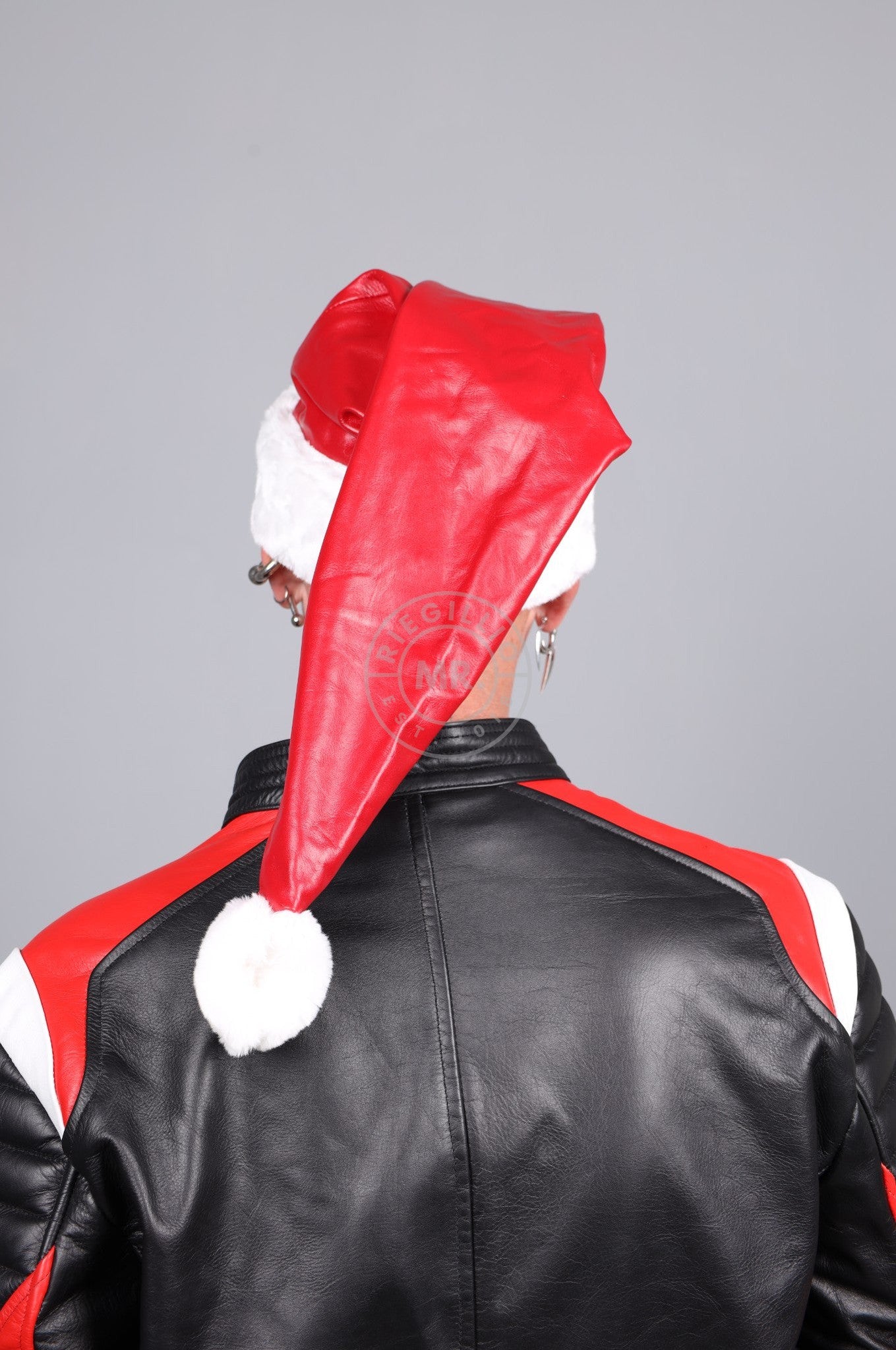 Leather Christmas Hat - Red at MR. Riegillio