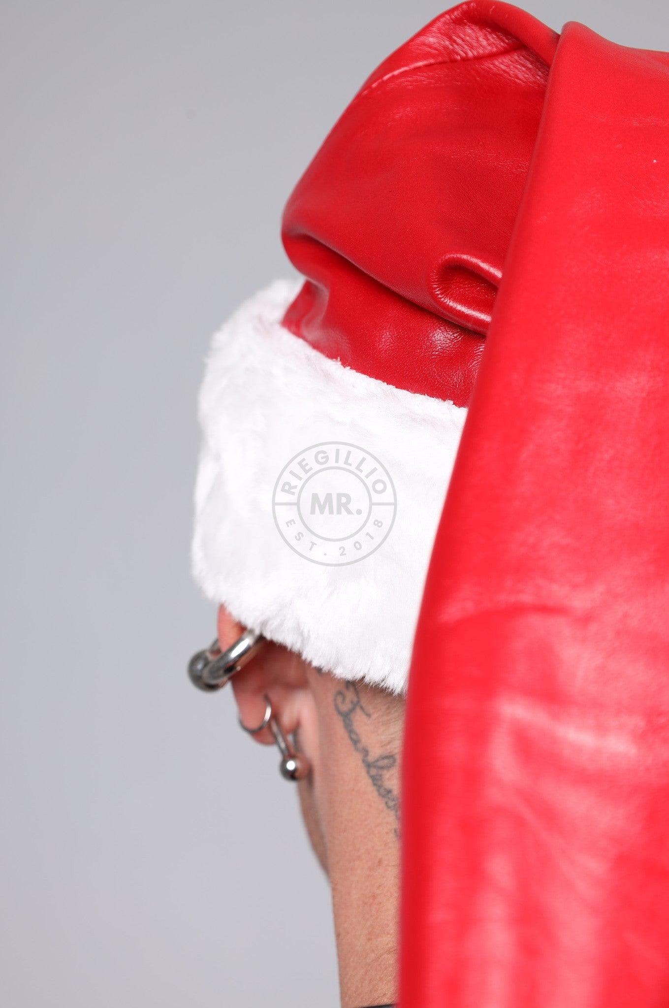 Leather Christmas Hat - Red at MR. Riegillio