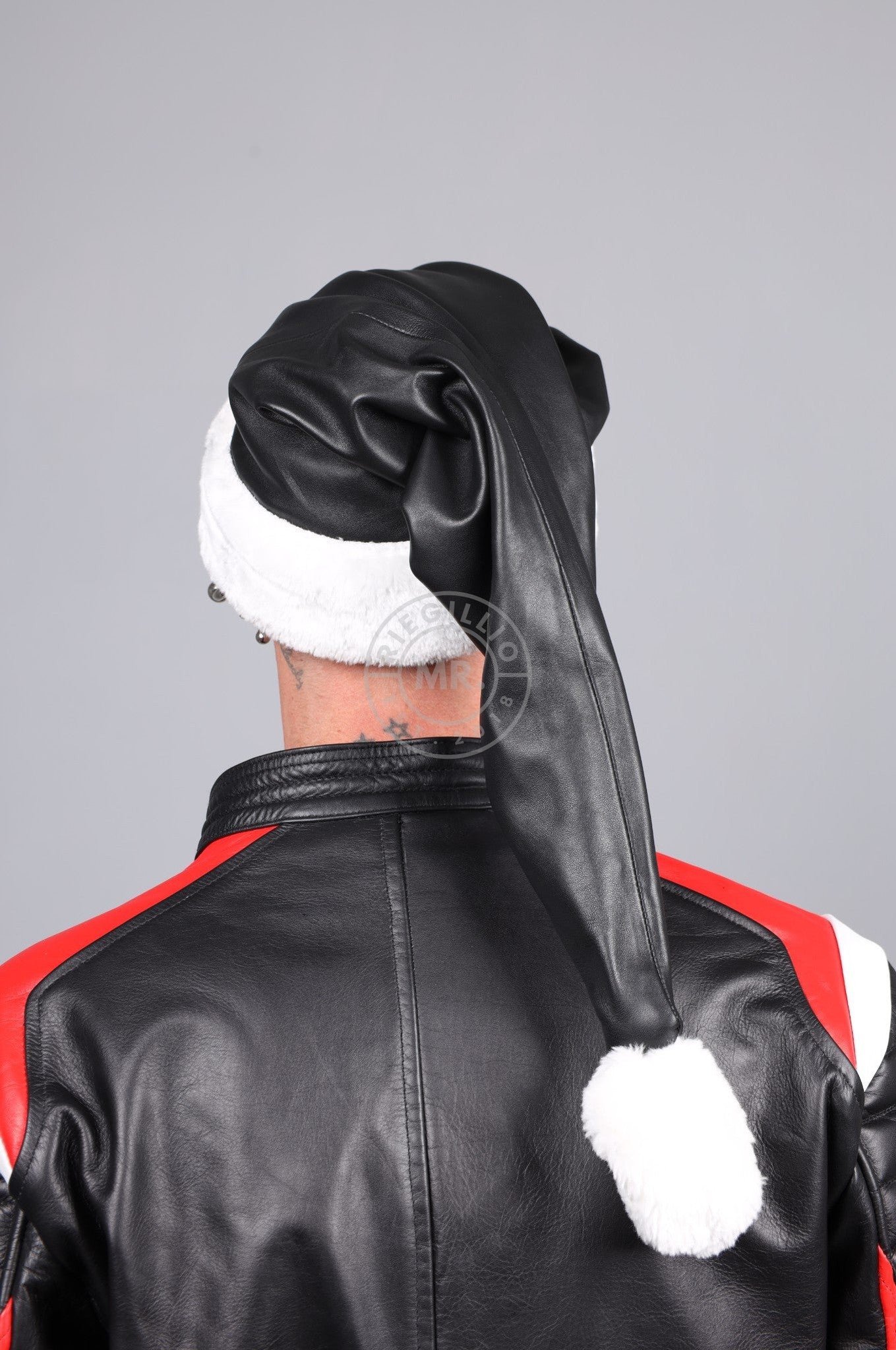 Leather Christmas Hat - Black at MR. Riegillio