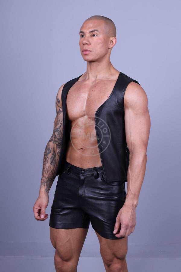 Leather Waistcoat - Black at MR. Riegillio