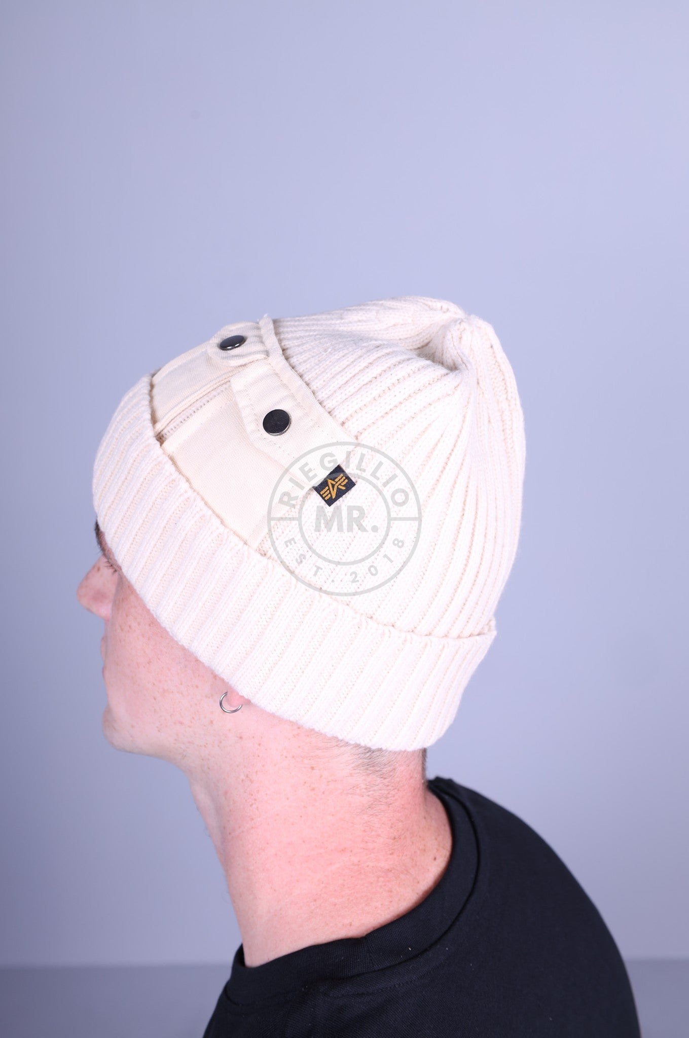 Alpha Industries Utility Beanie - Jet Stream White-at MR. Riegillio