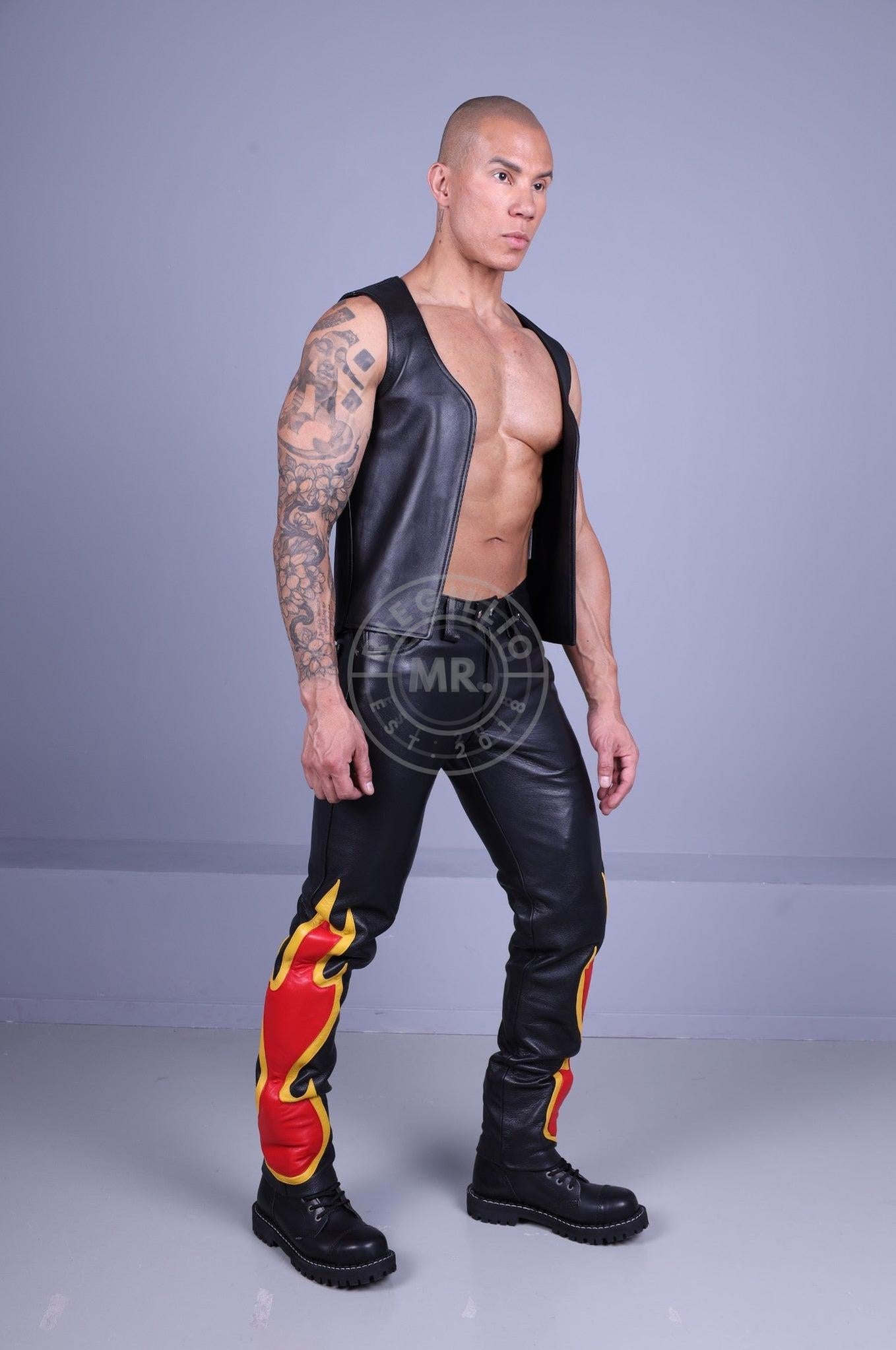 Flame Leather Pants at MR. Riegillio