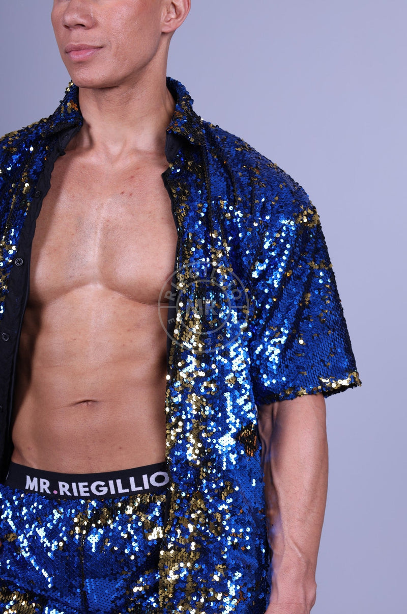 Blue Sequin Shirt at MR. Riegillio