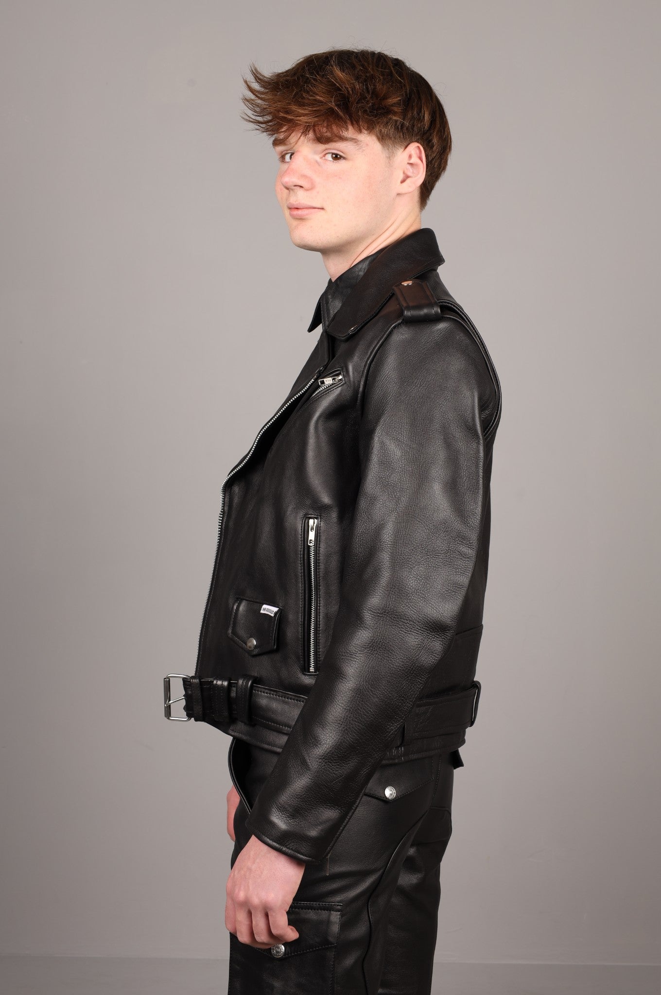 Black Leather Brando Jacket at MR. Riegillio