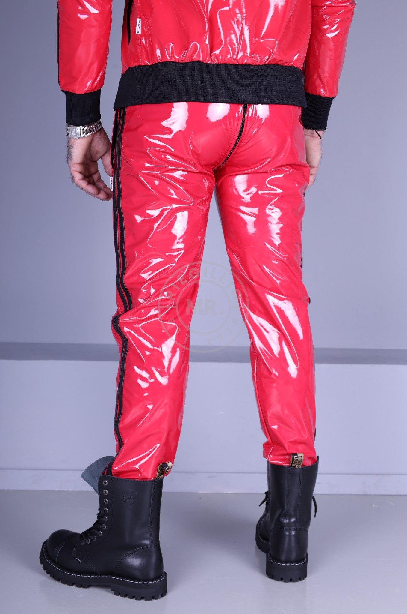 Red PVC Tracksuit Pants