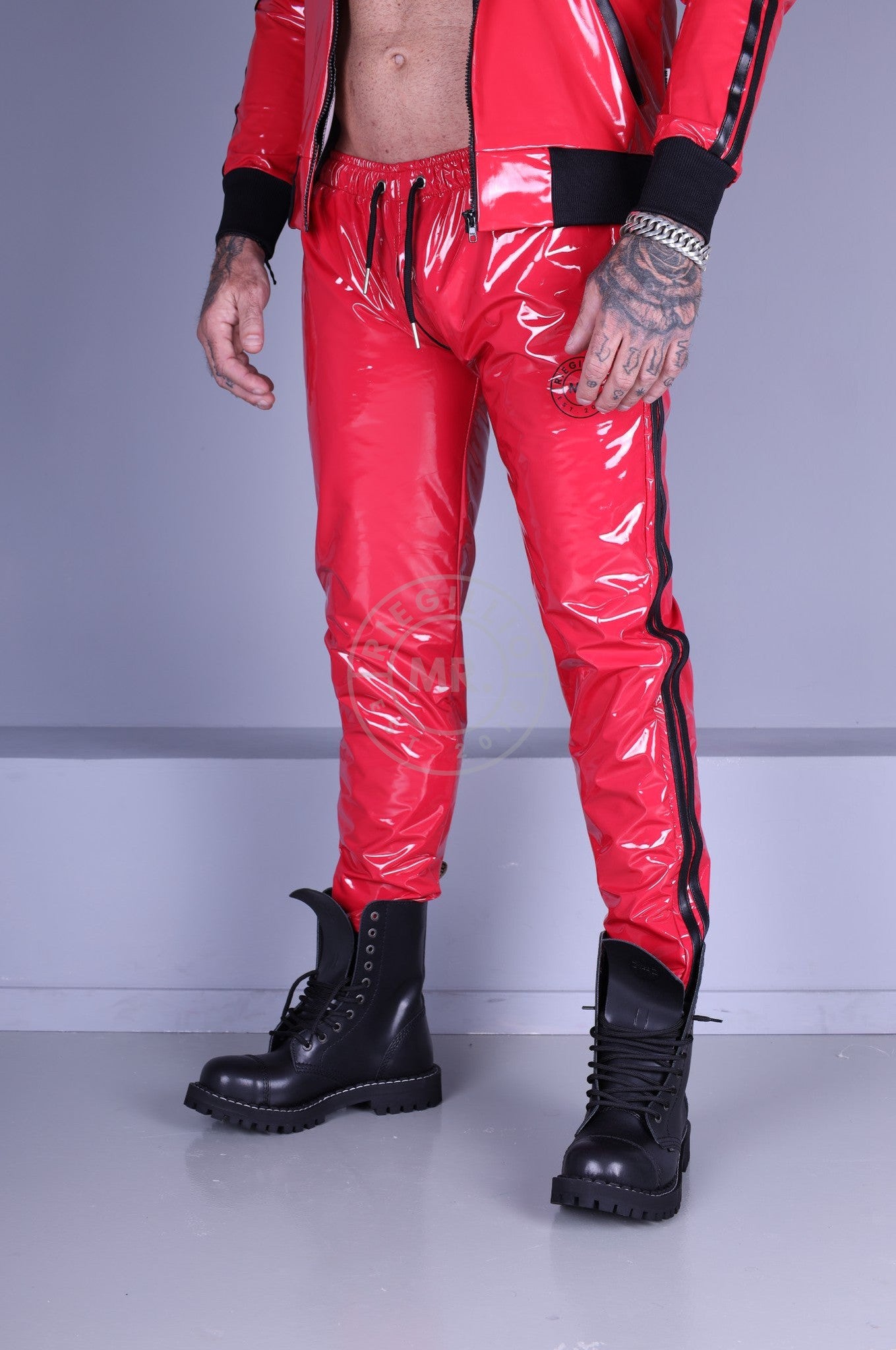 Red PVC Tracksuit Pants *DISCONTINUED ITEM*