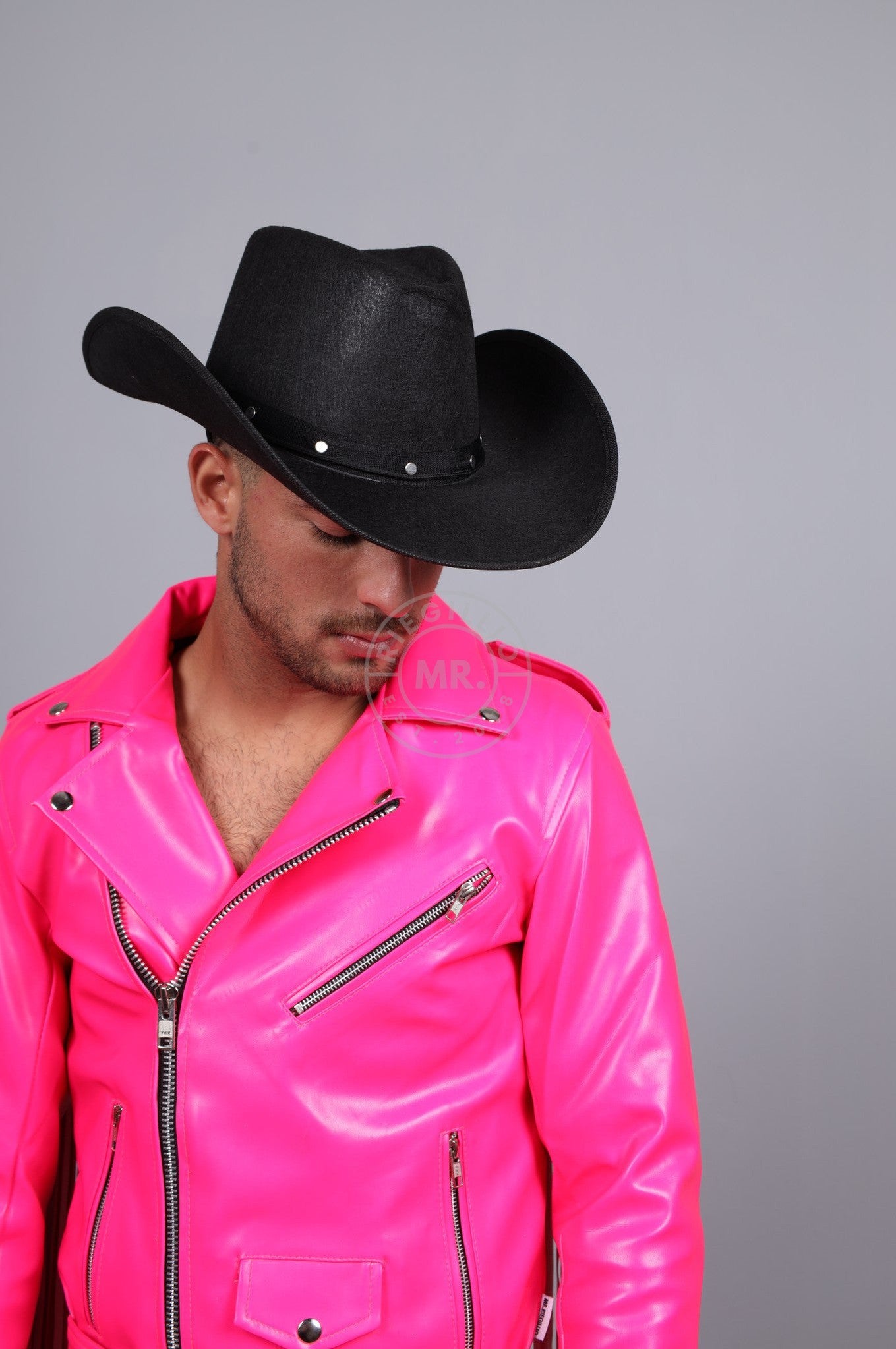 MR. Fringe Biker Jacket - Neon Pink at MR. Riegillio