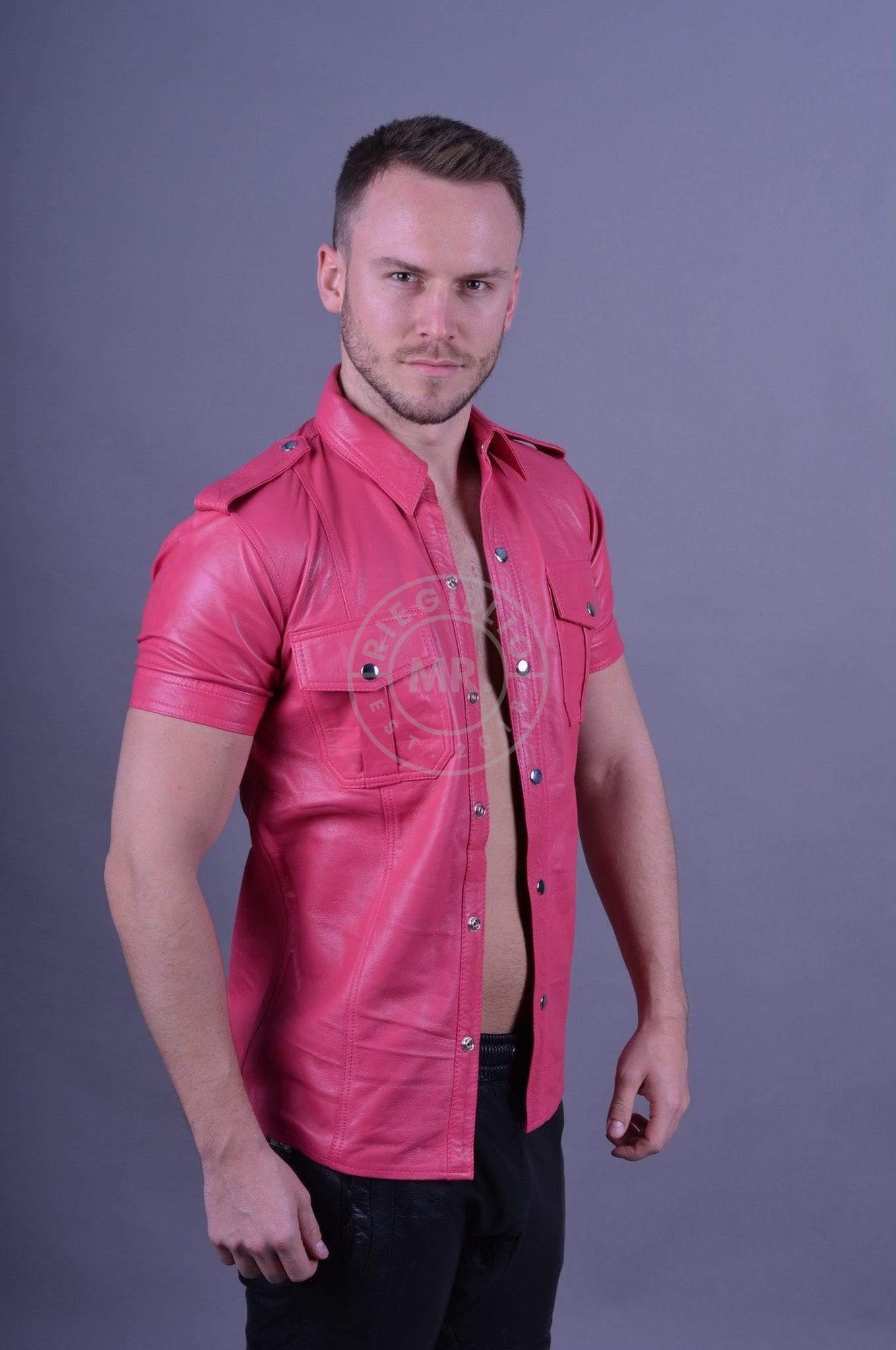 Pink Leather Shirt at MR. Riegillio