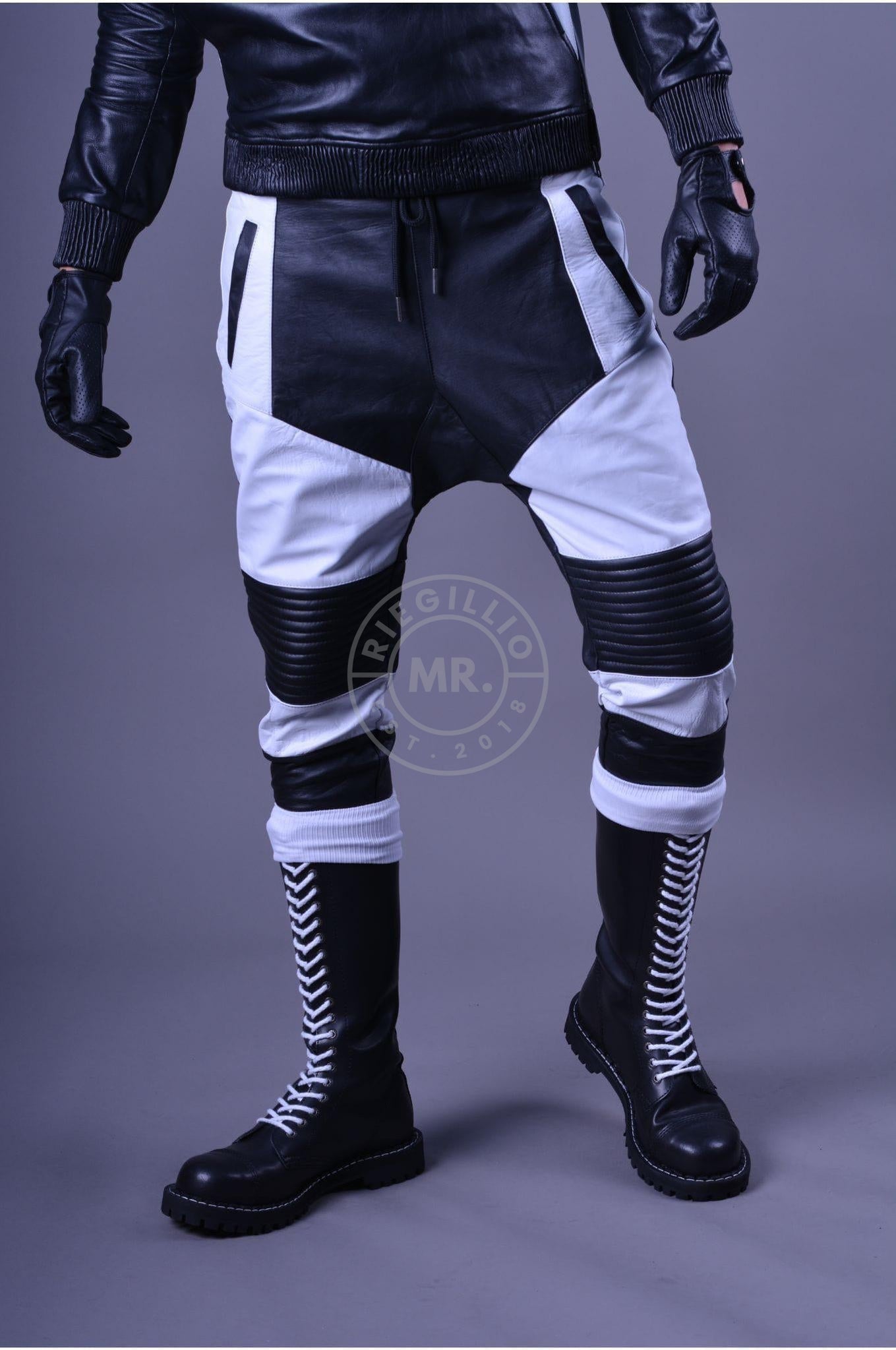 Leather Jogger Black&White at MR. Riegillio