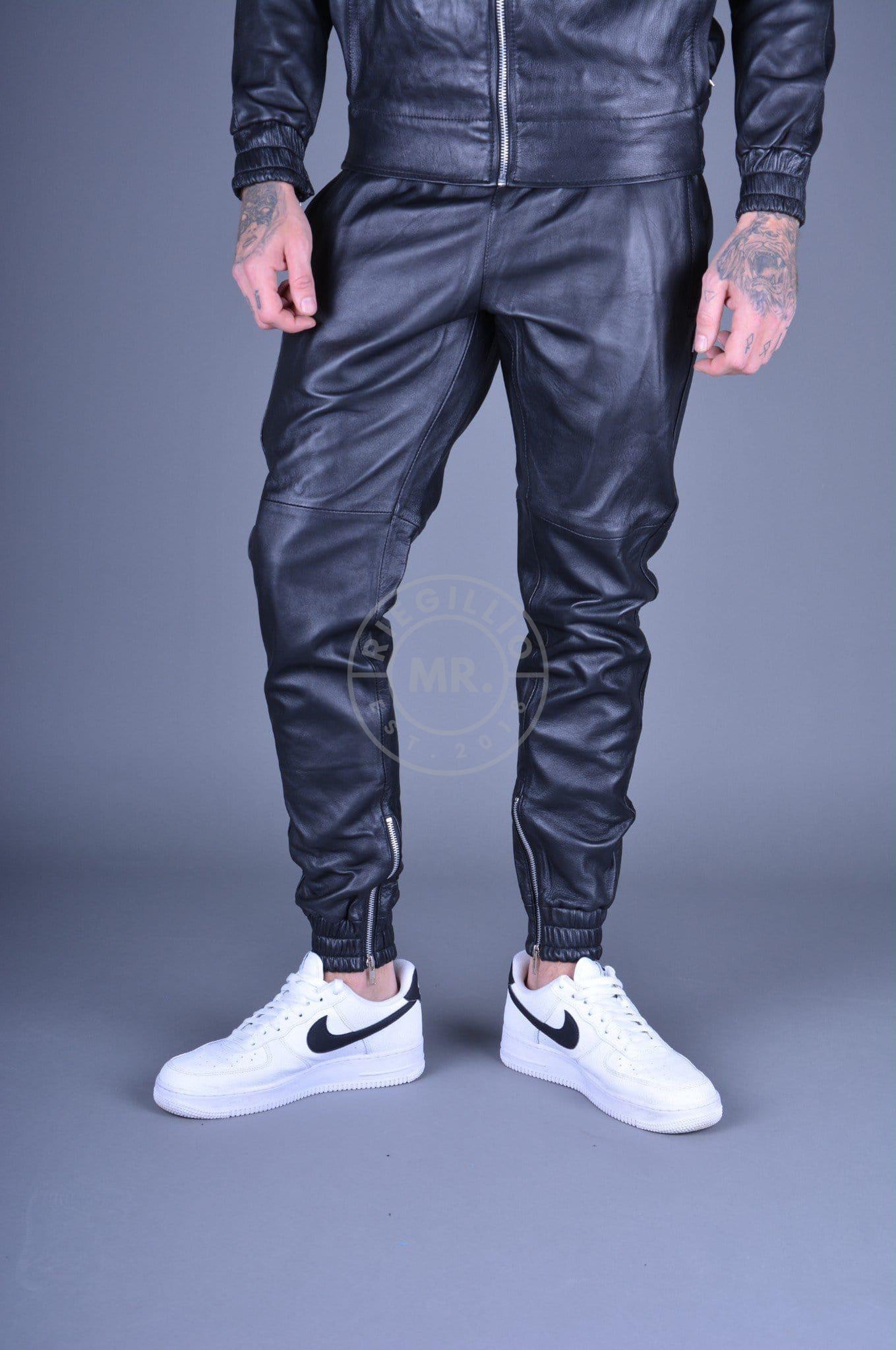 Leather store tracksuit pants