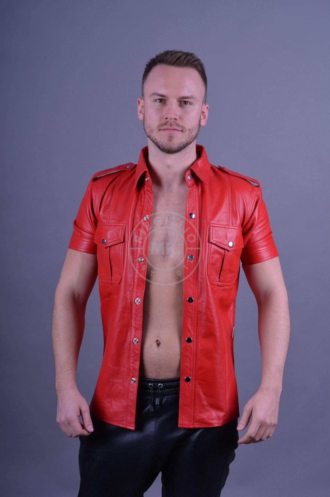 Red Leather Shirt at MR. Riegillio