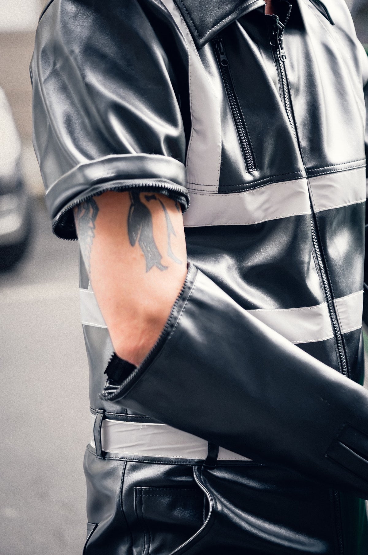 Black Vegan Leather Workers Overall - BOB