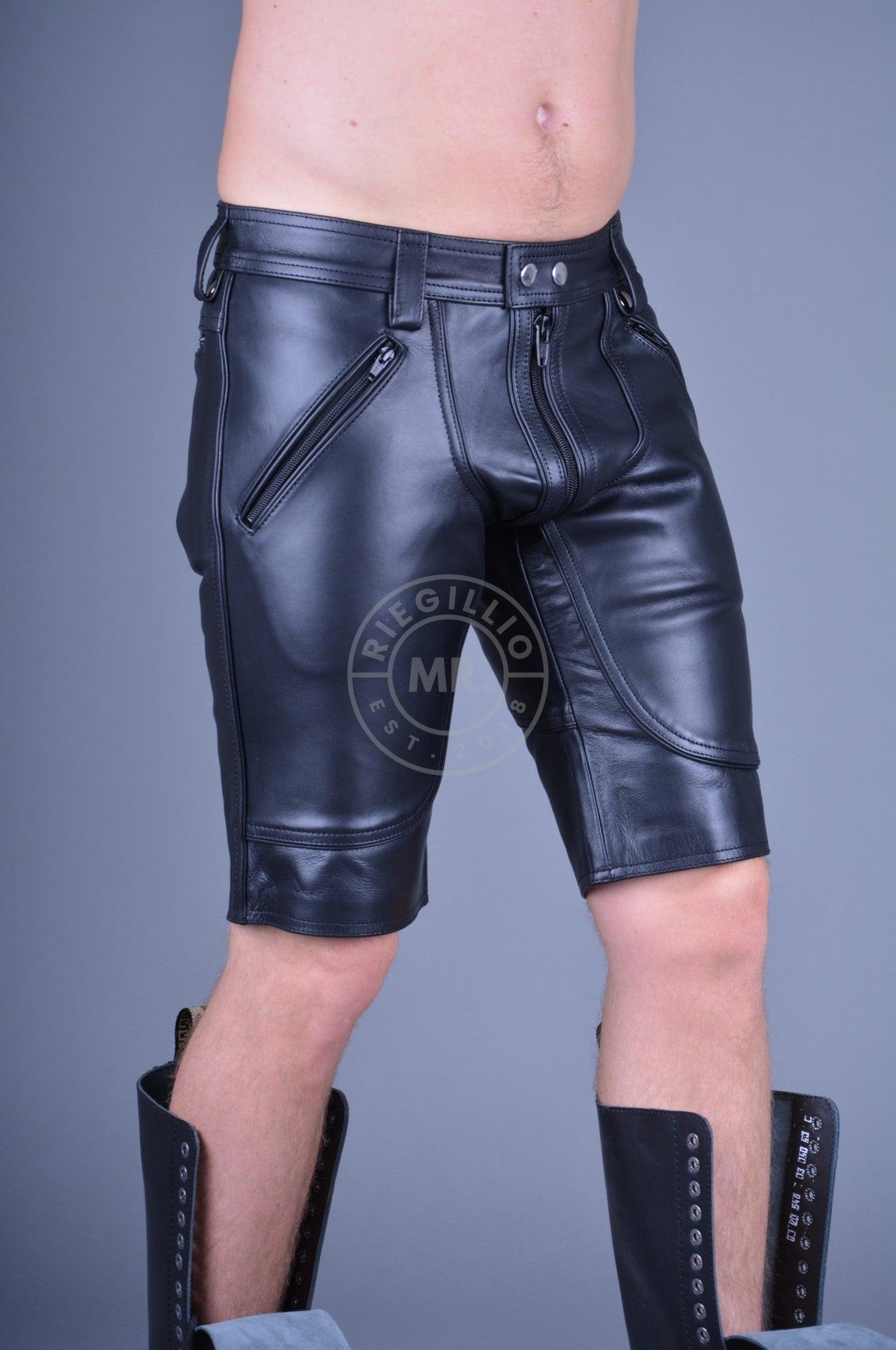 Mister B Leather FXXXer Shorts - Black at MR. Riegillio