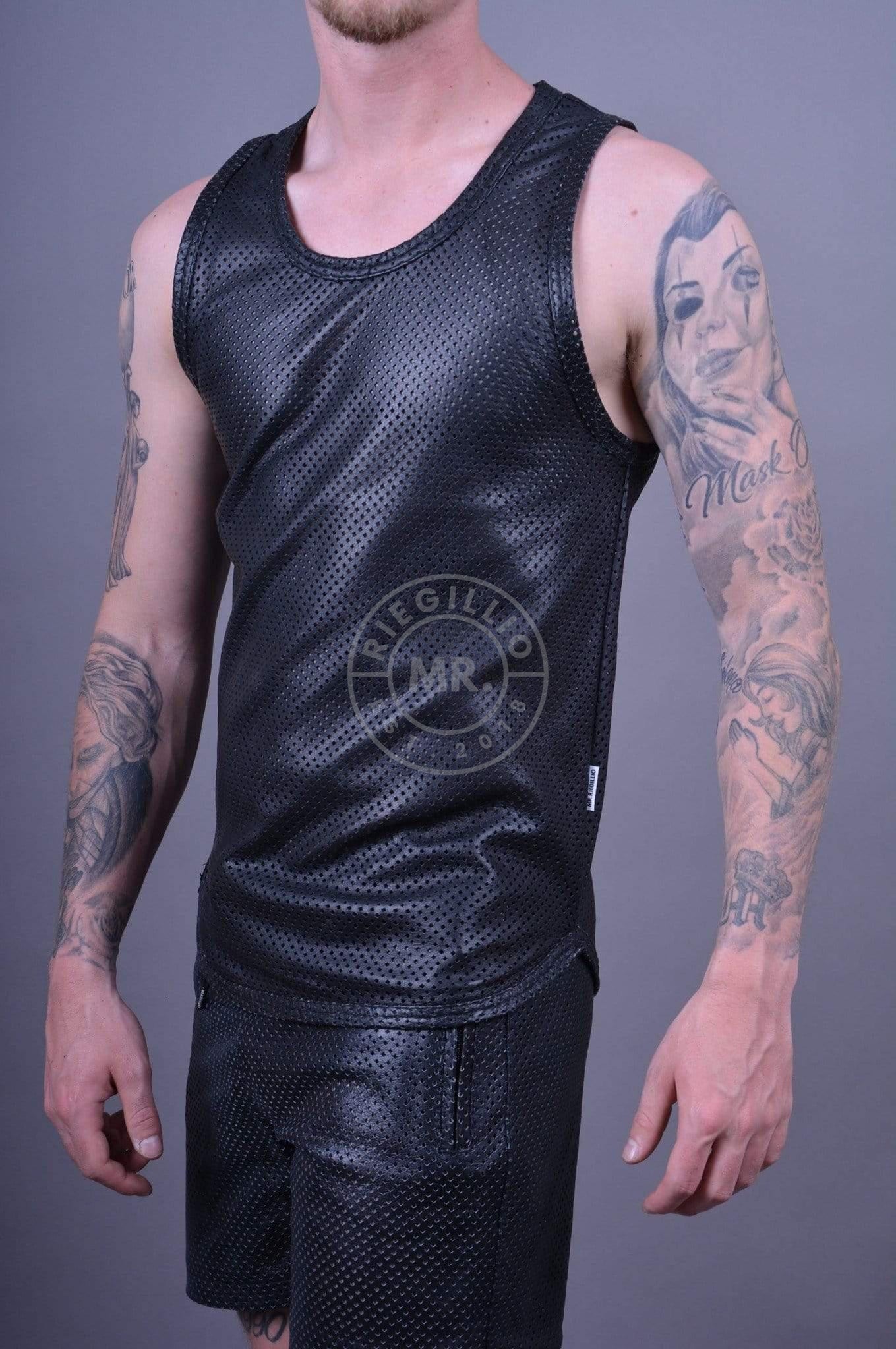Perforated Leather Tank Top at MR. Riegillio