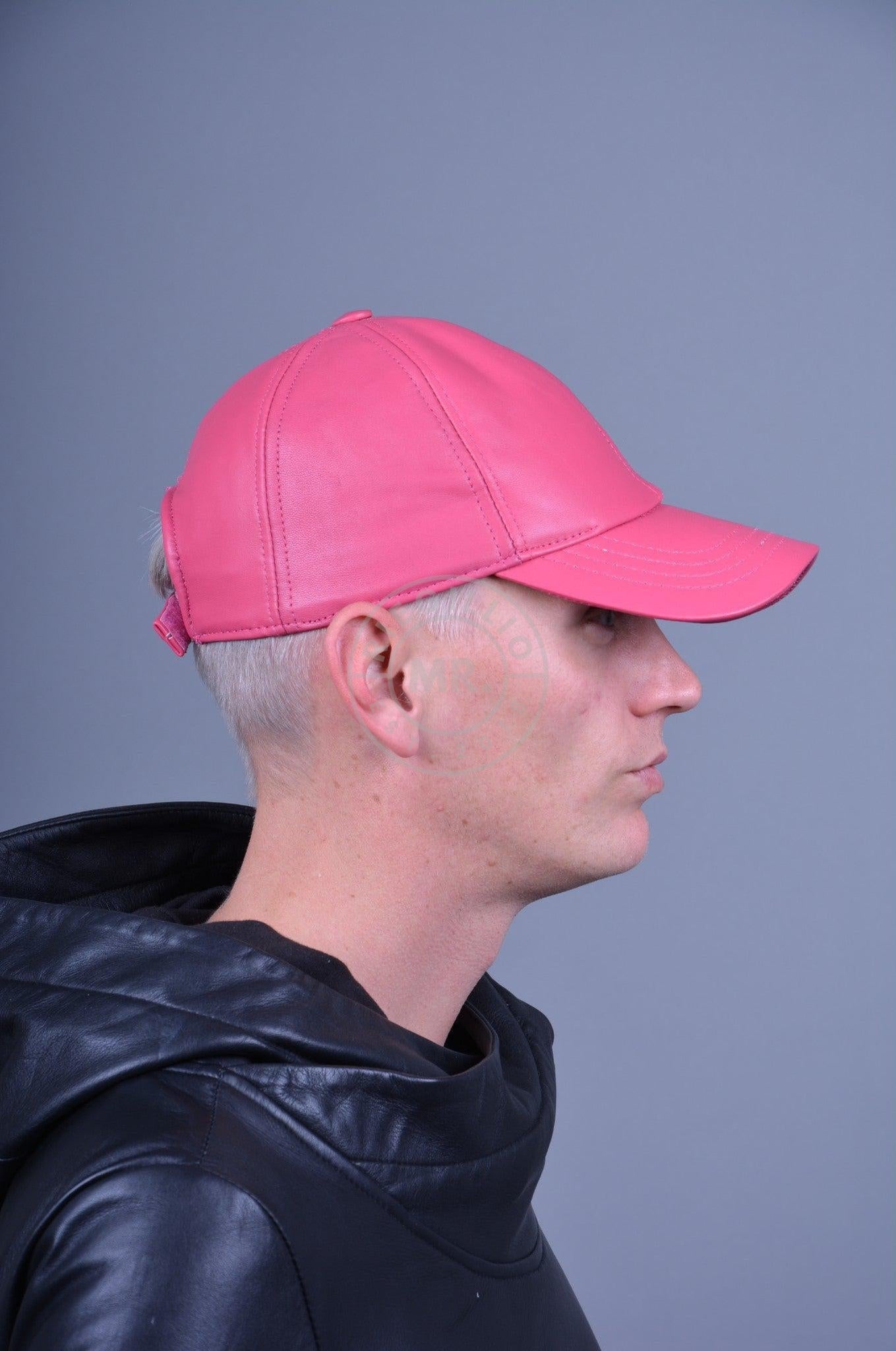 Pink sales leather cap