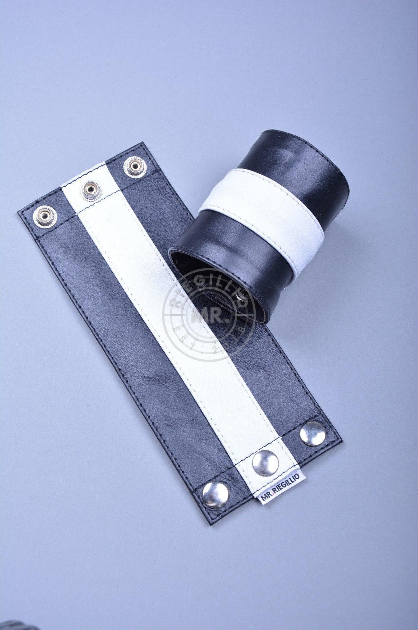 White Wrist Wallet - Single Stripe at MR. Riegillio