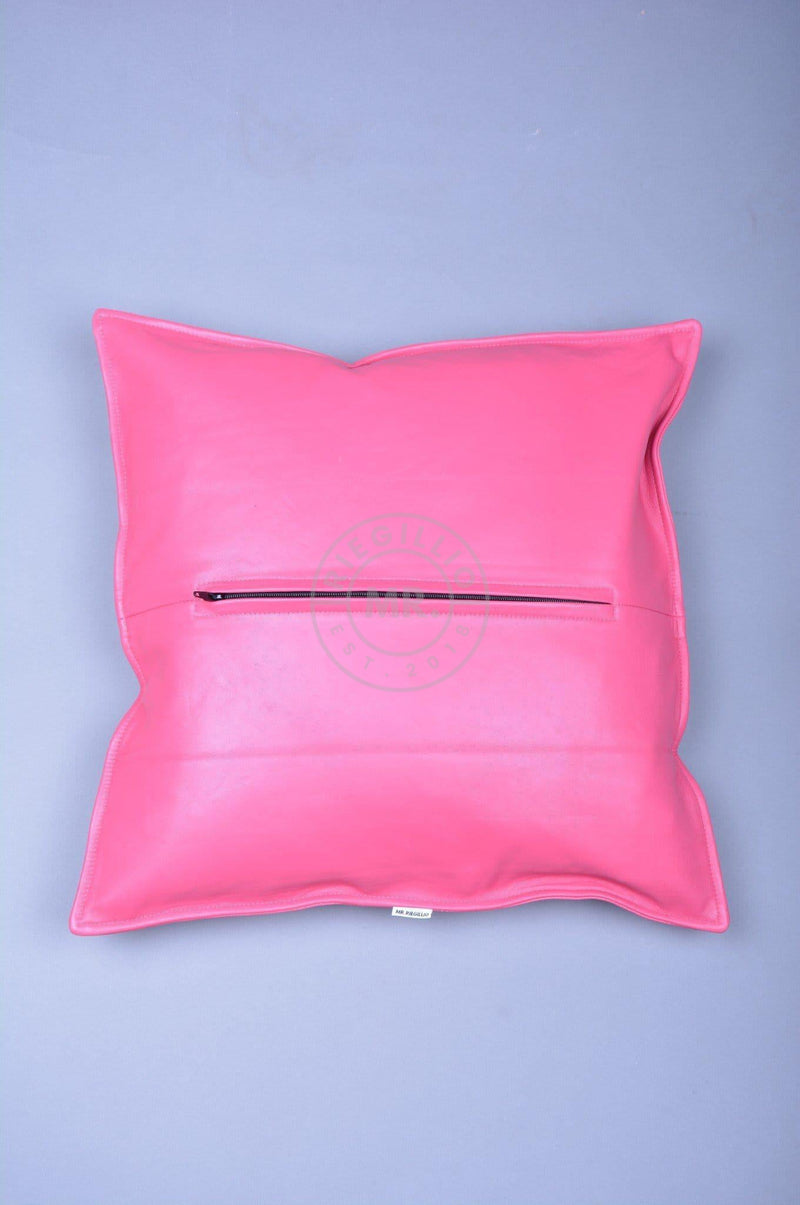 Pink Leather Pillow at MR. Riegillio