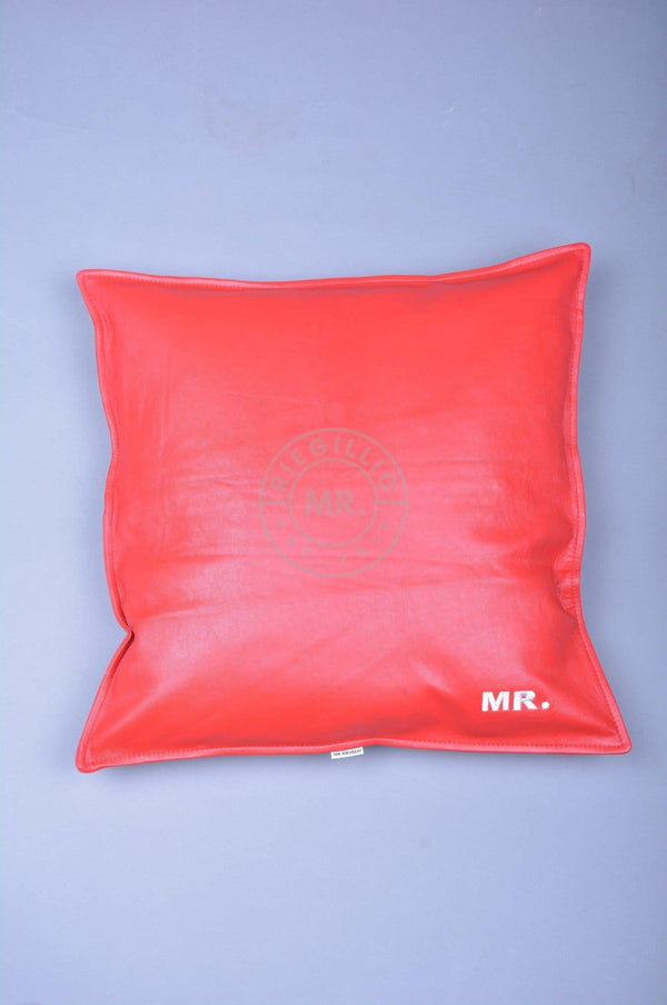 Red Leather Pillow at MR. Riegillio