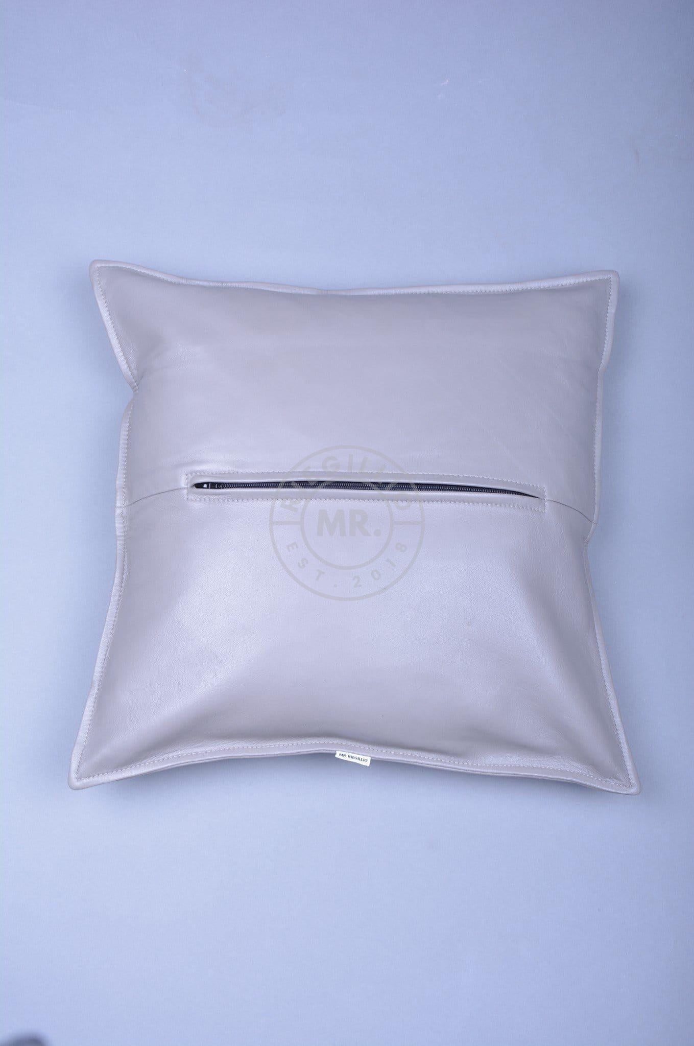 Grey Leather Pillow at MR. Riegillio