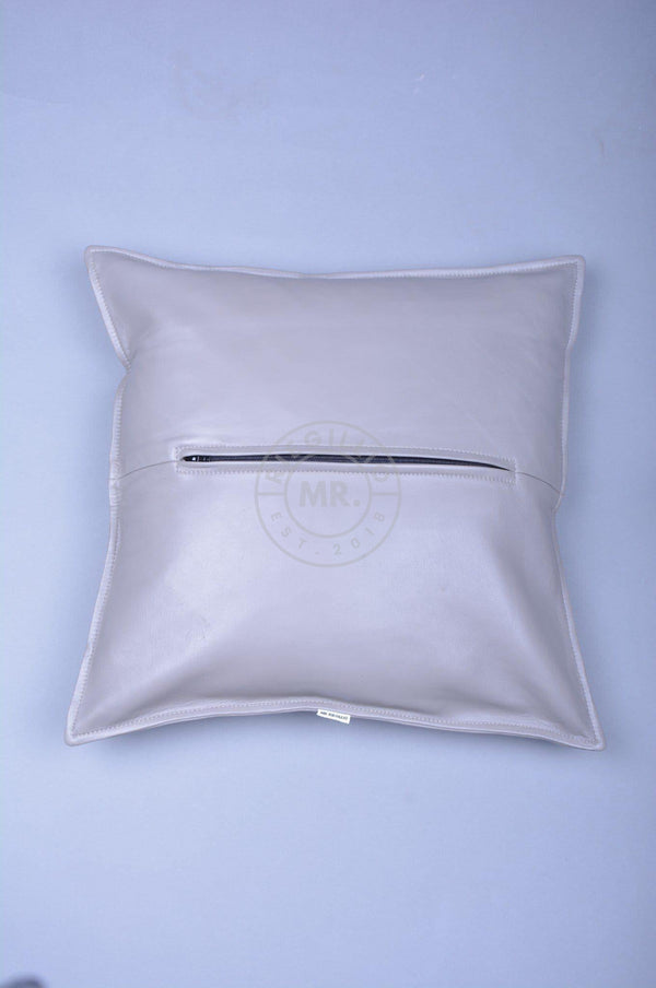 Grey Leather Pillow at MR. Riegillio