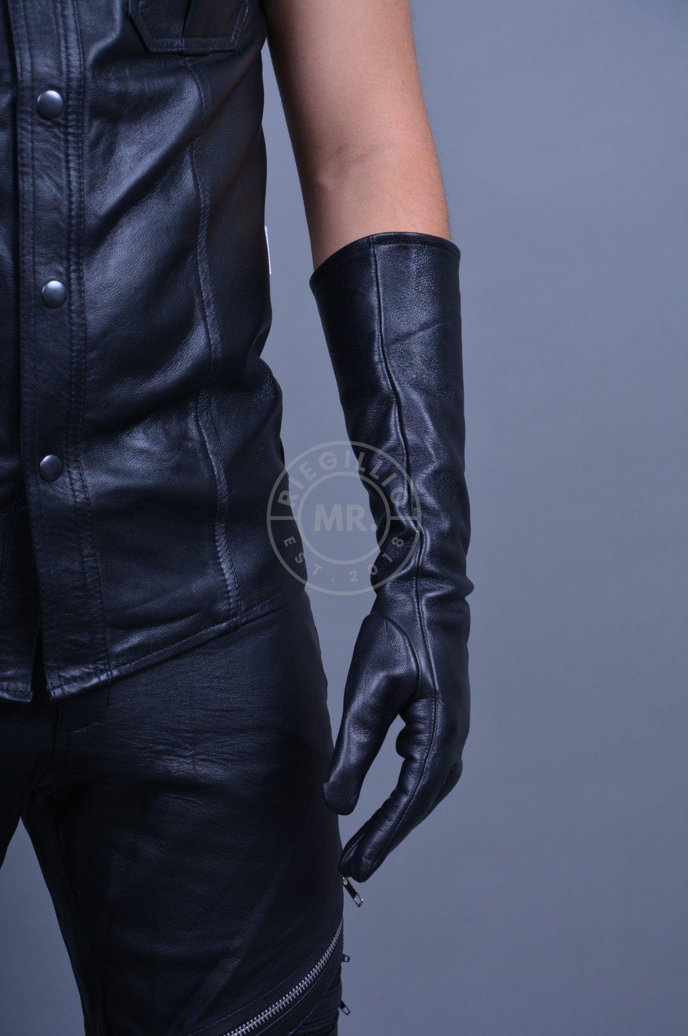 Long leather shop gloves