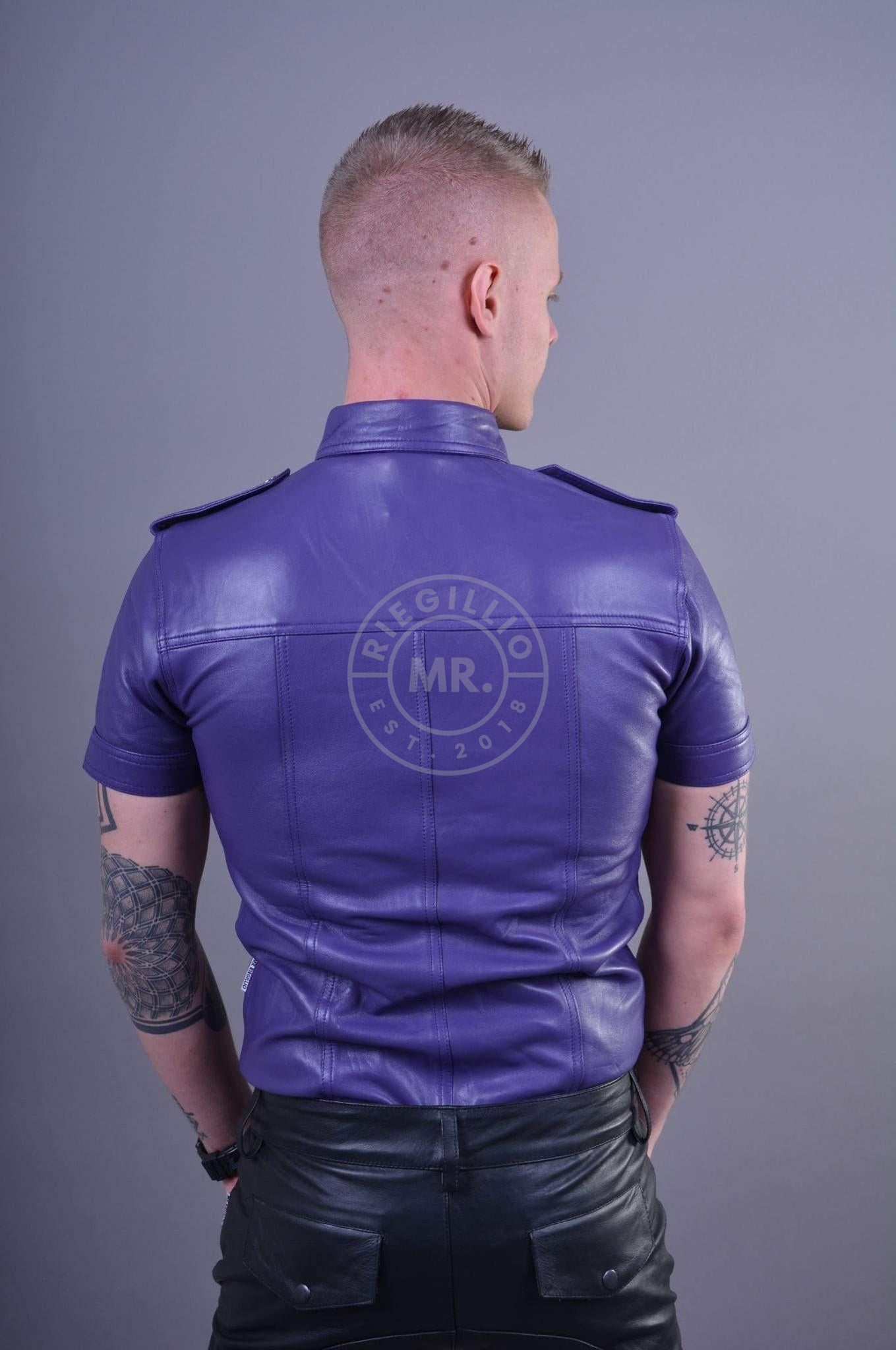 Purple Leather Shirt at MR. Riegillio