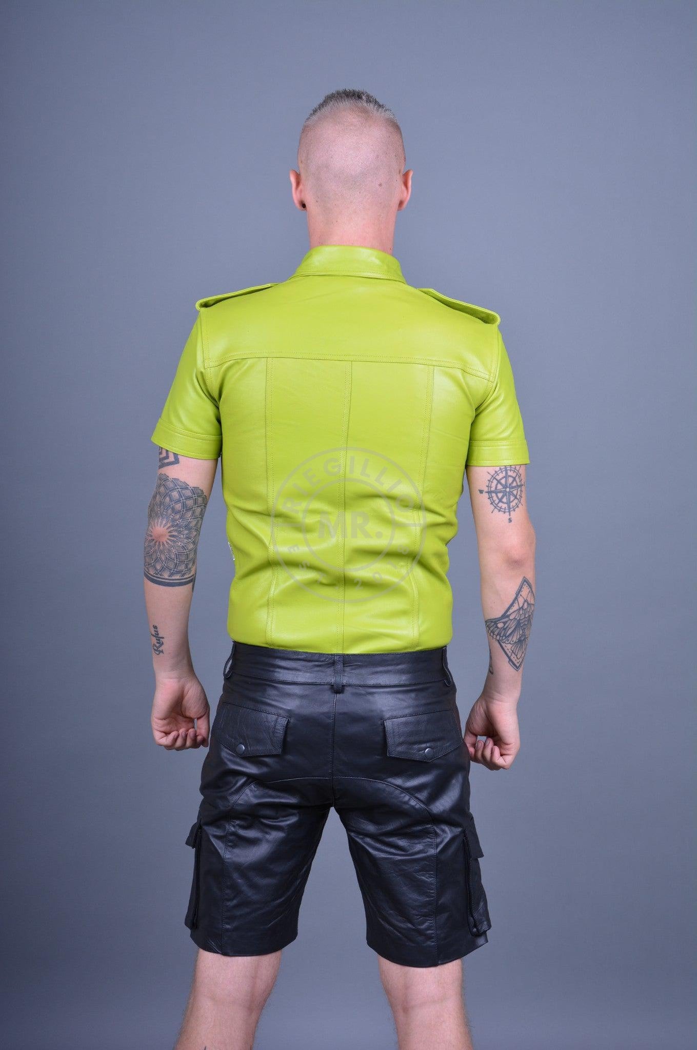 Lime Leather Shirt at MR. Riegillio