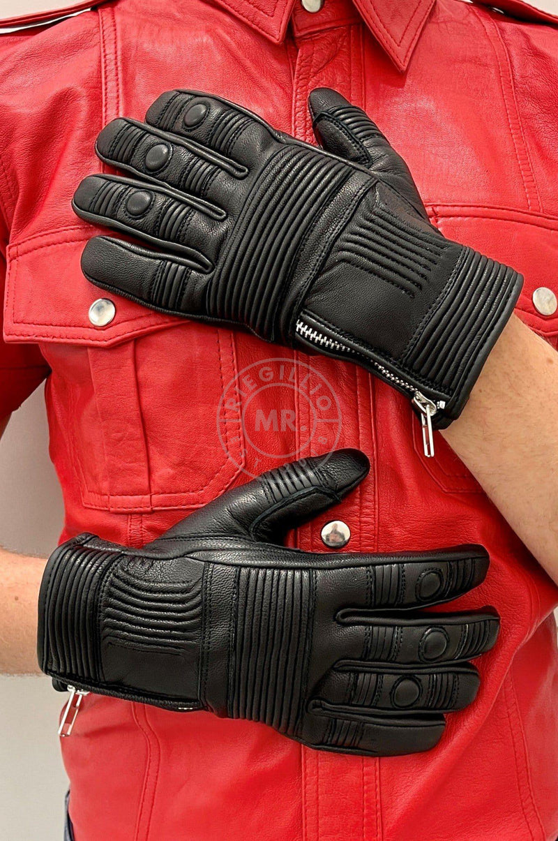 Leather Biker Gloves at MR. Riegillio