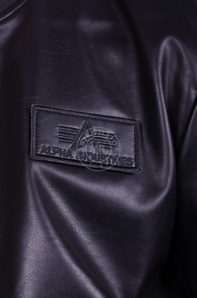 Alpha Industries MA-1 VF Vegan Leather Black at MR. Riegillio
