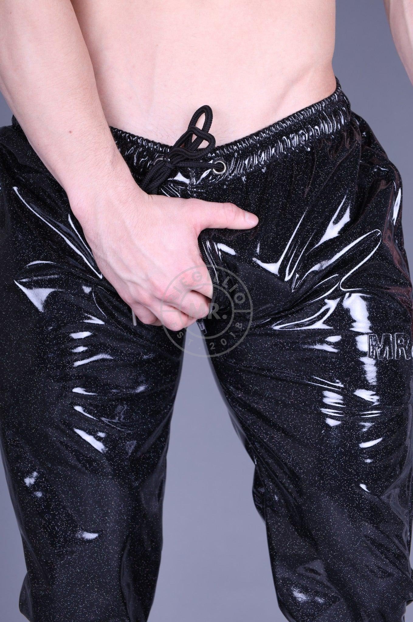 Glitter PVC Tracksuit Pants Thru Zip at MR. Riegillio