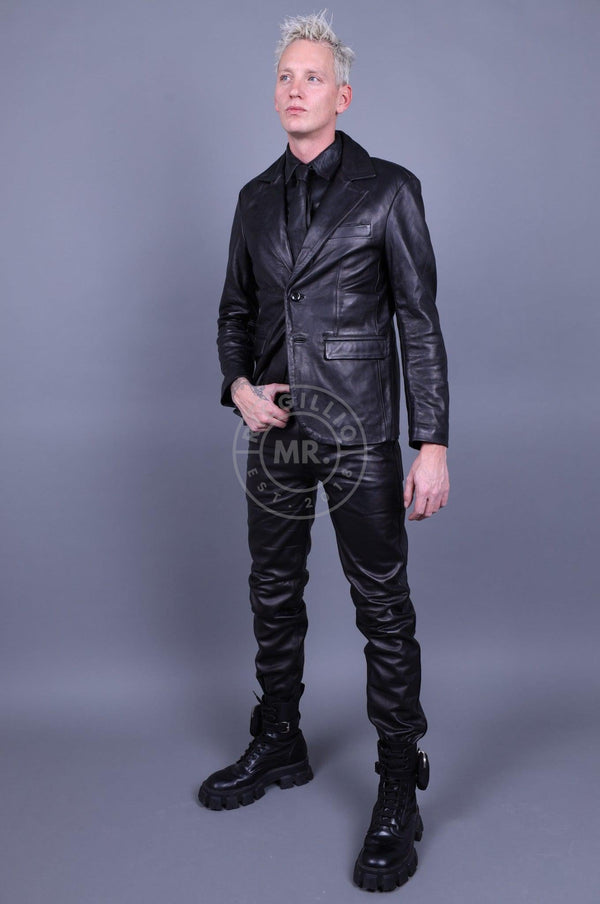 Black Leather Blazer at MR. Riegillio