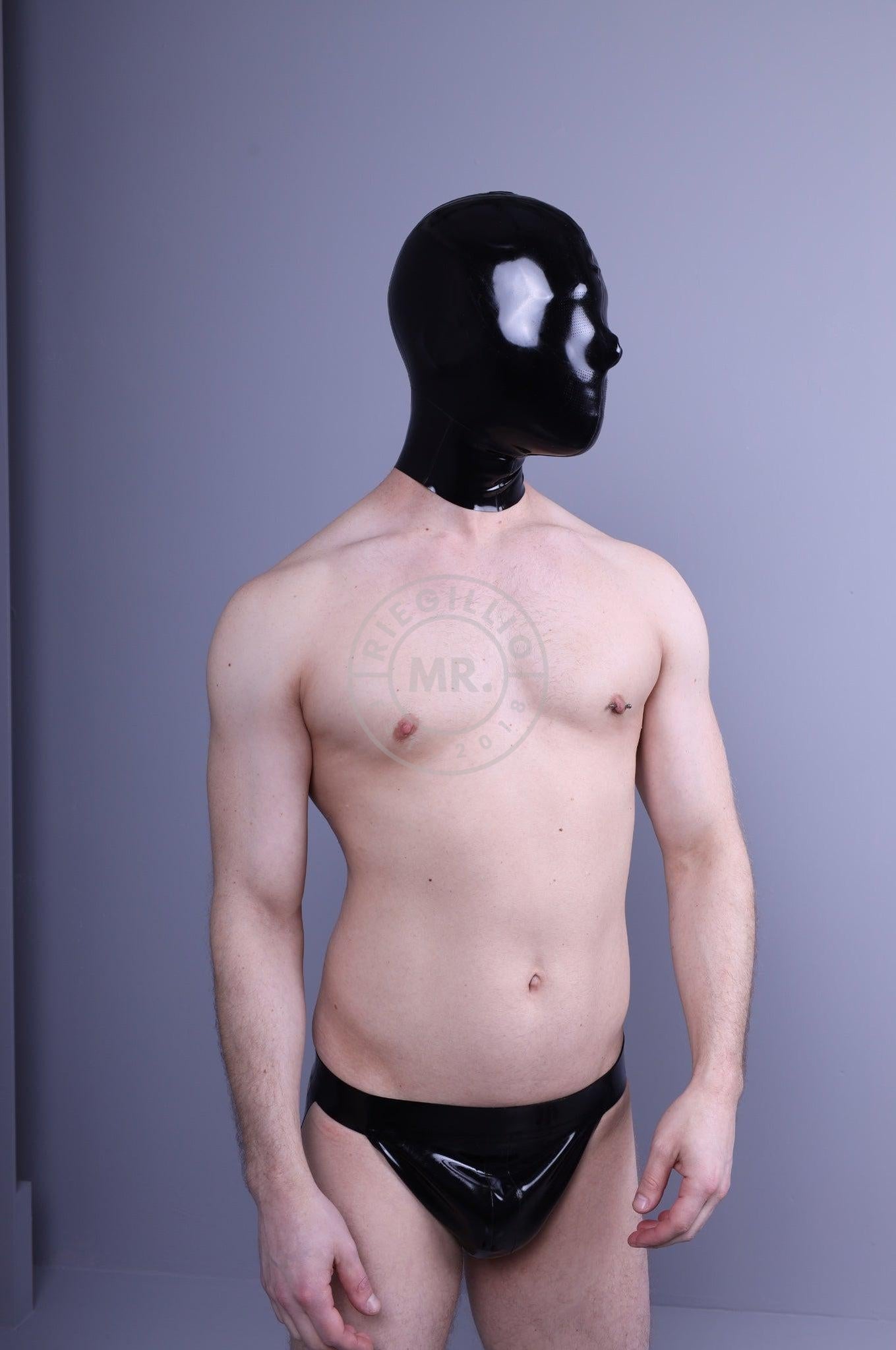 Rubber Micro Perforated Hood With Zip at MR. Riegillio