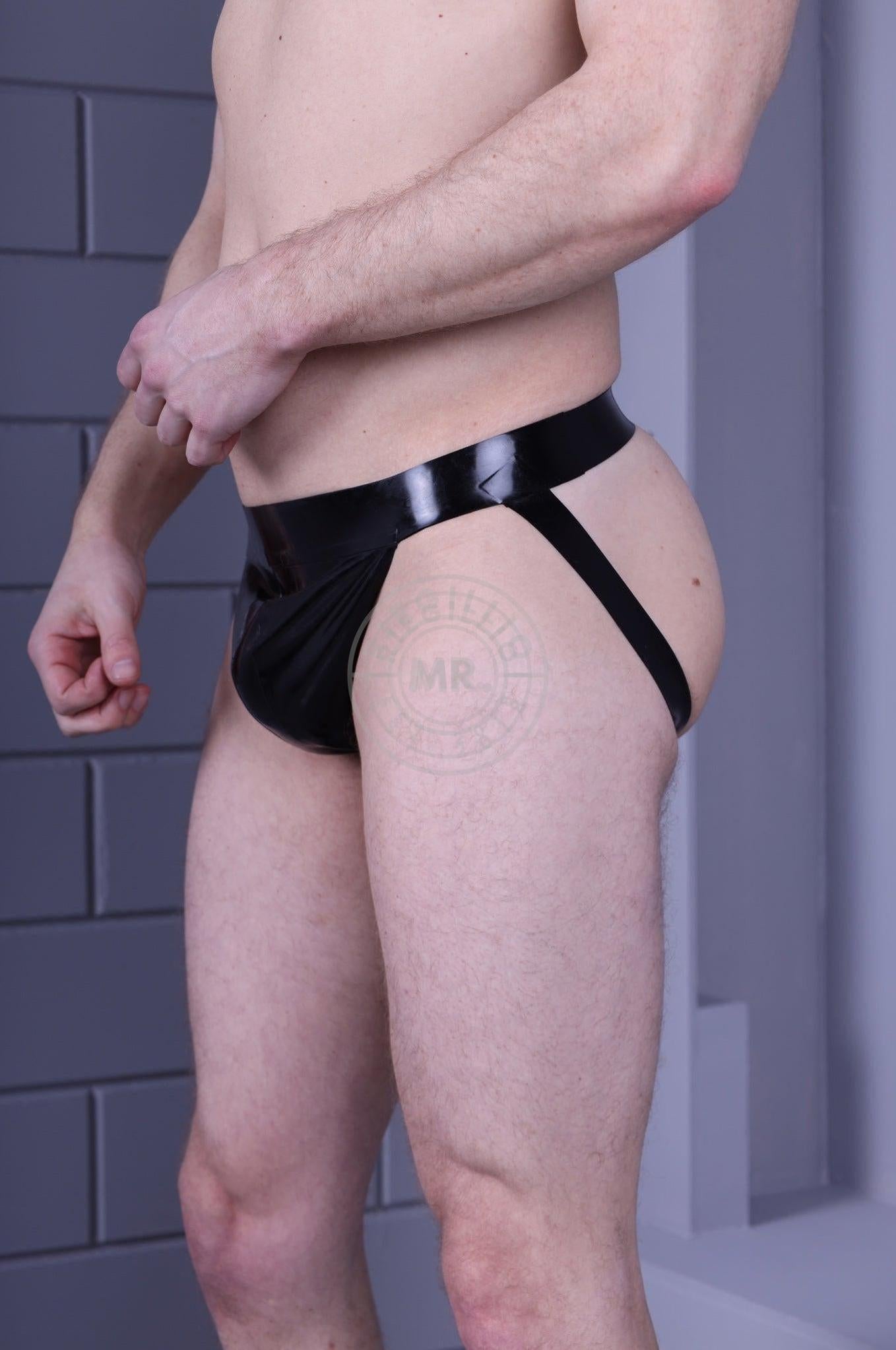 Rubber Jockstrap - Black Stripe at MR. Riegillio