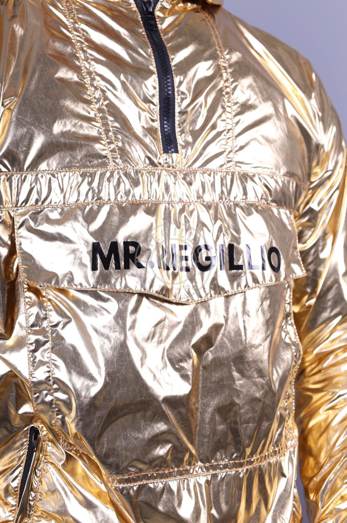 Shiny Nylon Anorak - Gold-at MR. Riegillio