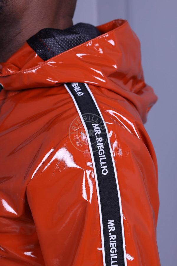 Orange PVC Tracksuit Jacket - Logo Trim at MR. Riegillio