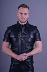 Black Leather Shirt by MR. Riegillio