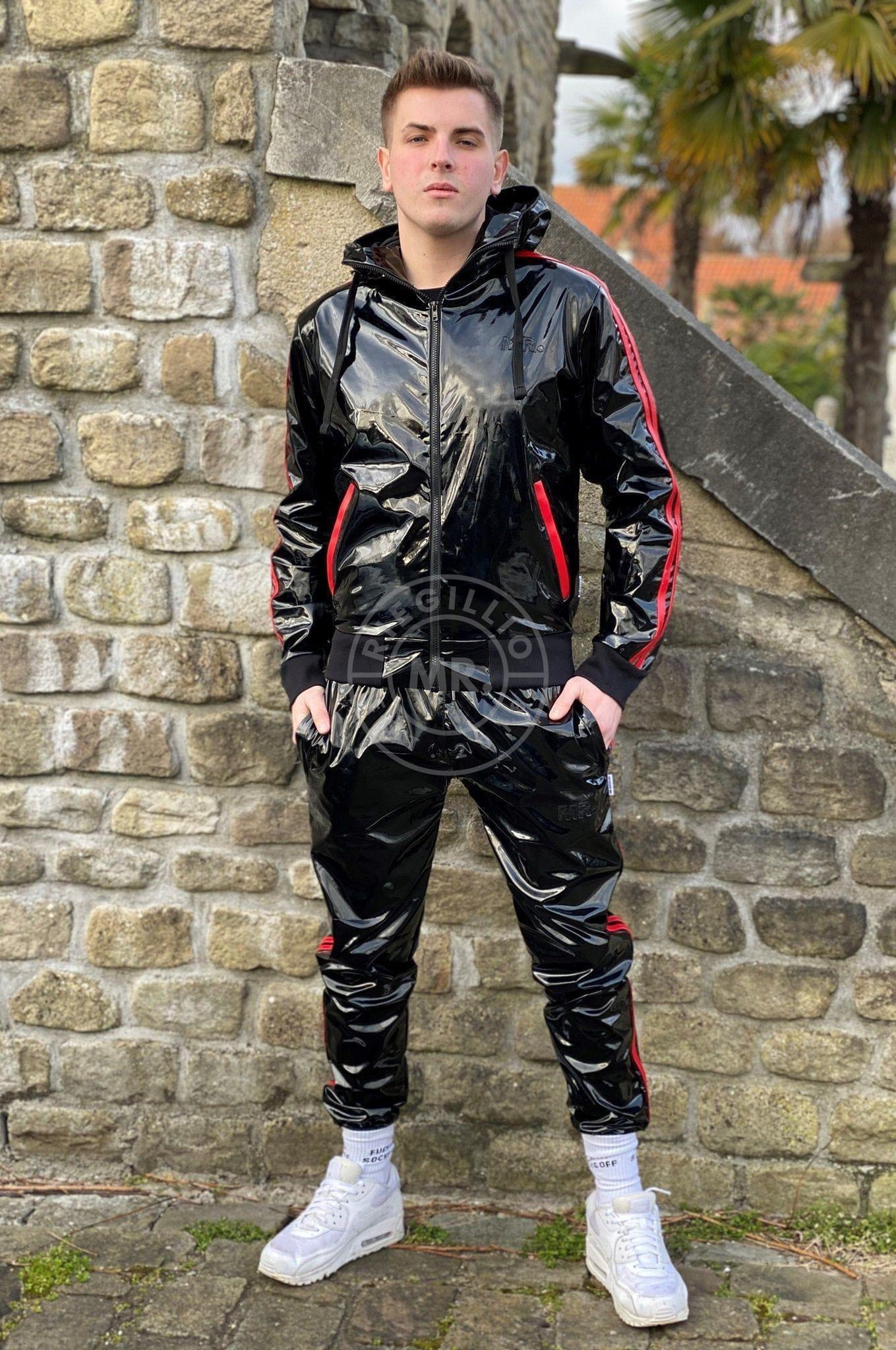 PVC Tracksuit Jacket - Red Stripes